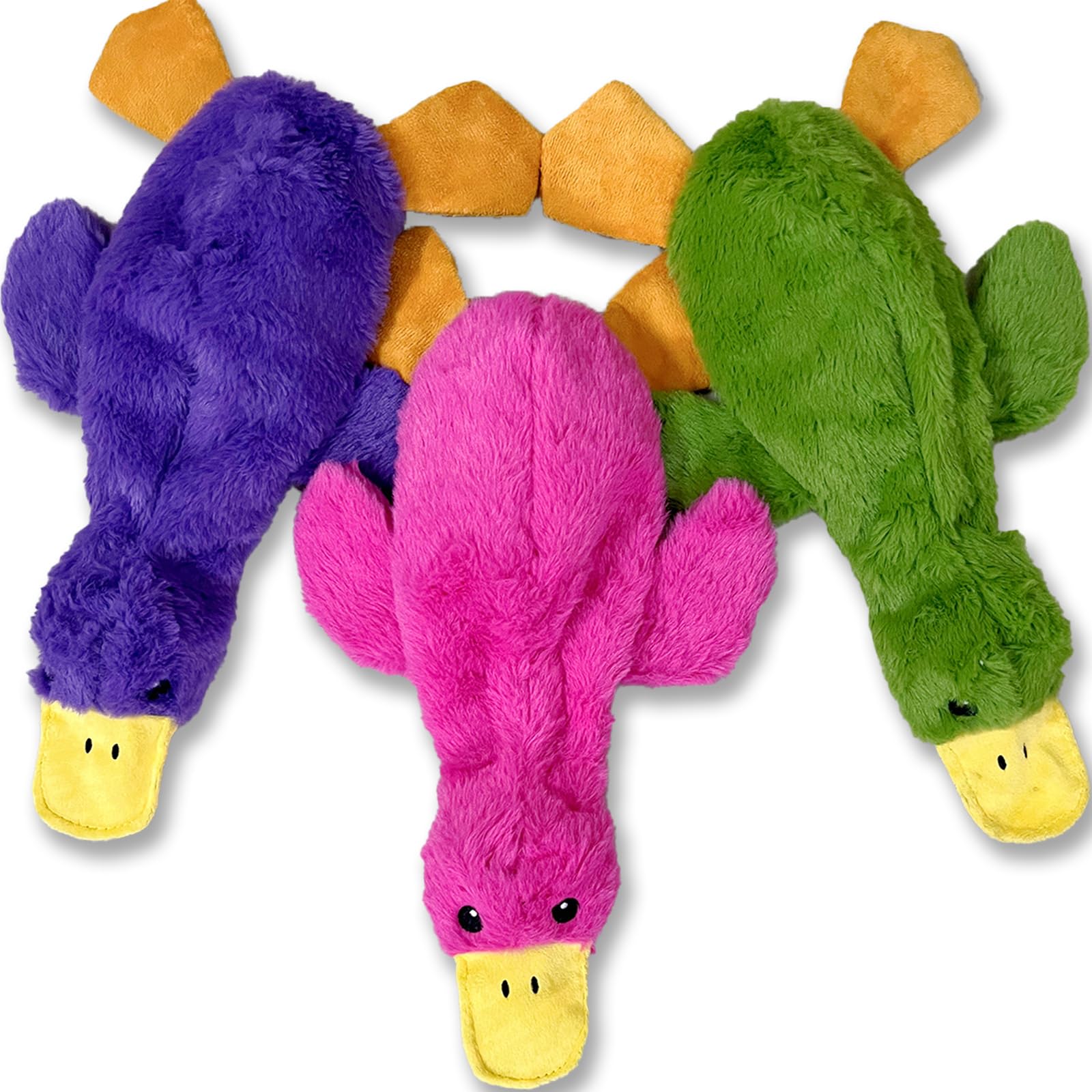 Aimeting No Stuffing Dog Toys 3 Pack, Squeaky Dog Toys For Large Dogs, Plush Toys For Aggressive Chewers Small Medium Large Bree