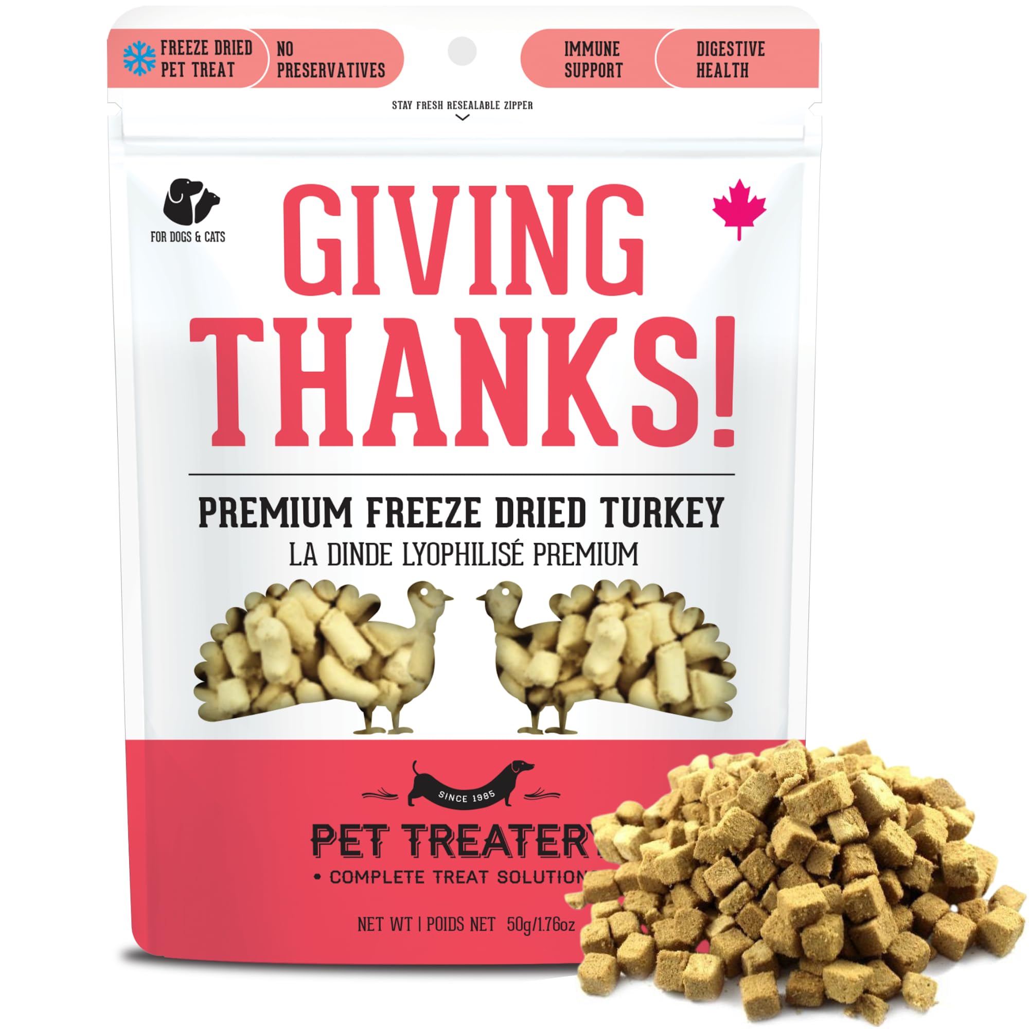 The Granville Island Pet Treatery Freeze Dried Turkey Treats for Dogs & Cats (1.76 oz, Pack of 1) - Single Ingredient Flash Froz