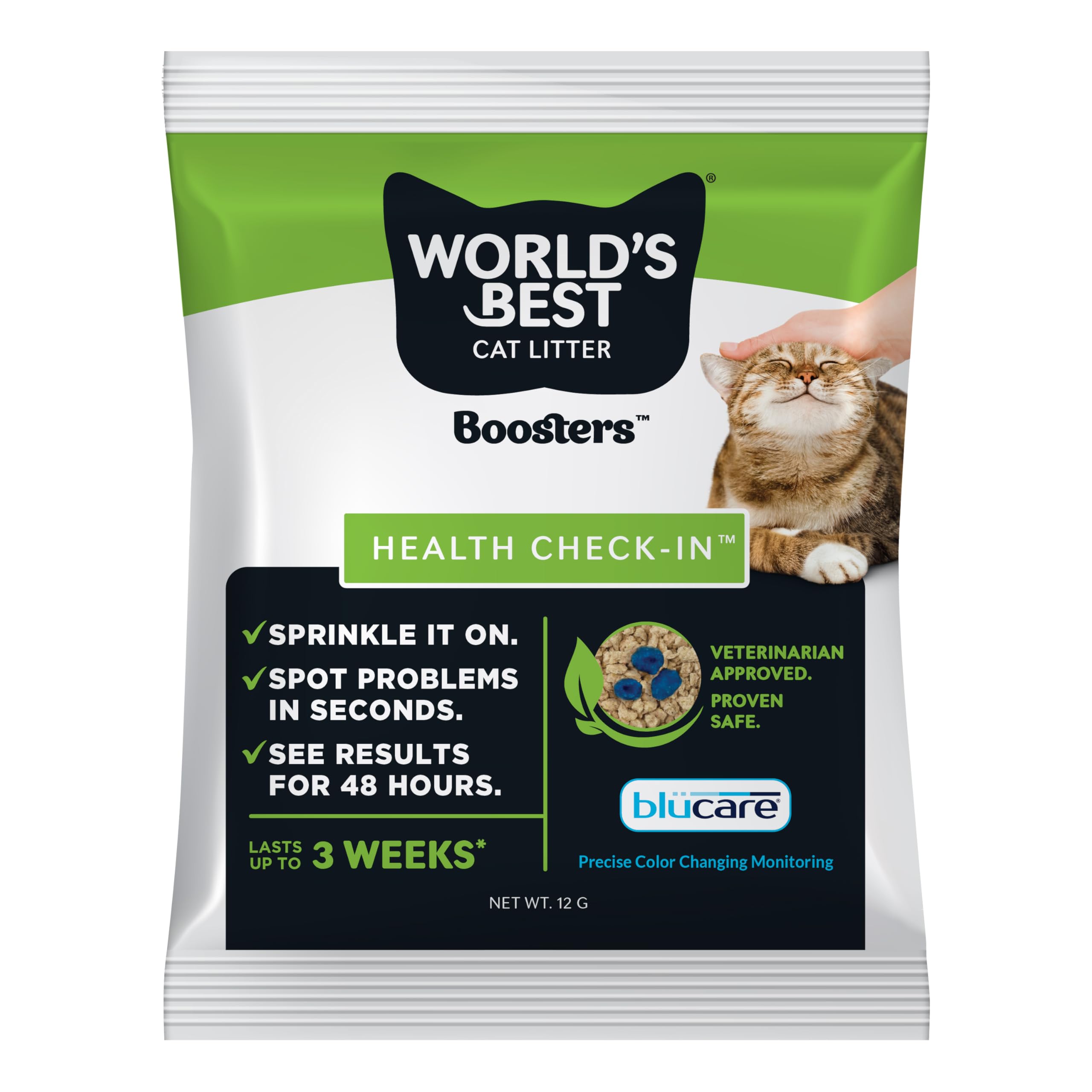 WORLDS BEST CAT LITTER Boosters Health Check-in | Cat Litter Additive for Health Monitoring | UTI Monitoring and Detection with