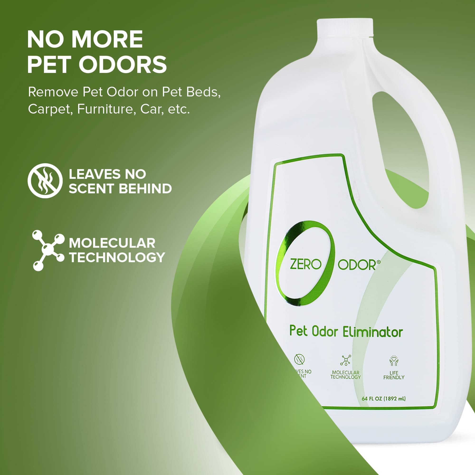Zero Odor - Pet Odor Eliminator - Air & Surface Odor - Patented Molecular Technology Best For Carpet, Furniture, Pet Bed - Smell