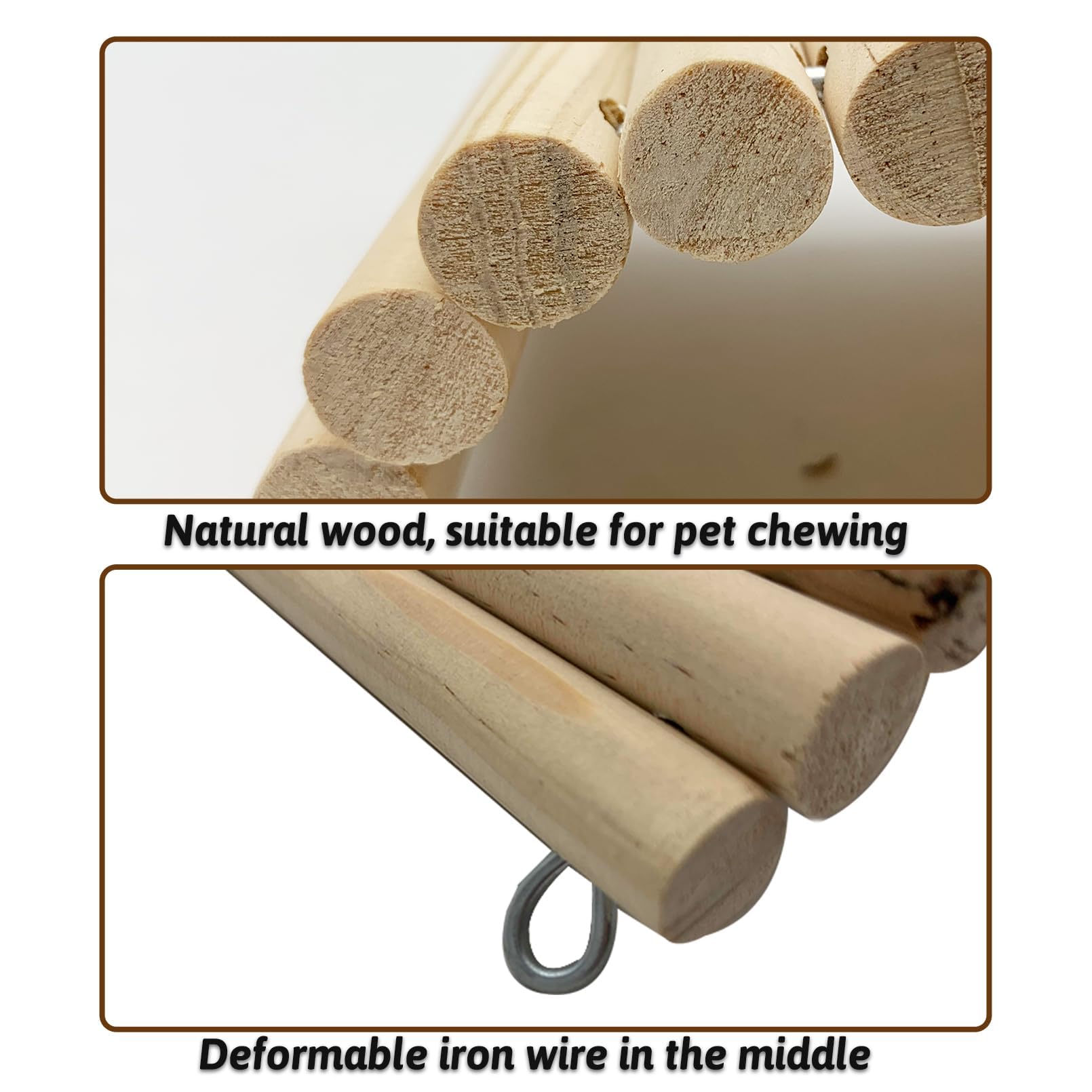 Hamiledyi 11.37 X 5.9 Inches Hides for Tortoises Wood Bendy Bridge Reptile Hide Climbing Ladder Hide Cave Turtle Habitat Decor f