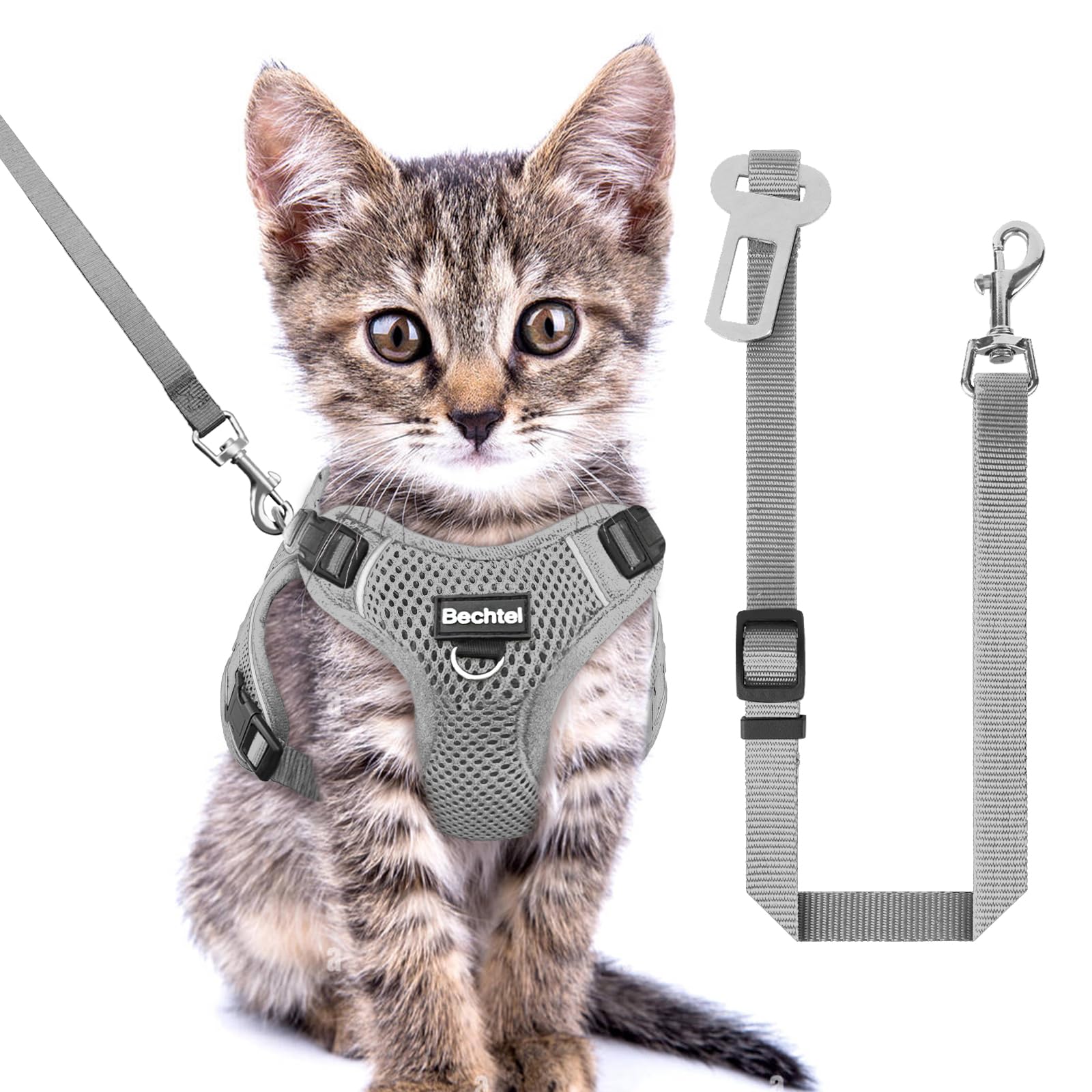 Cat Harness And Leash Set For Walking Escape Proof, Adjustable Soft Kittens Vest With Reflective Strip For Cats, Comfortable Out