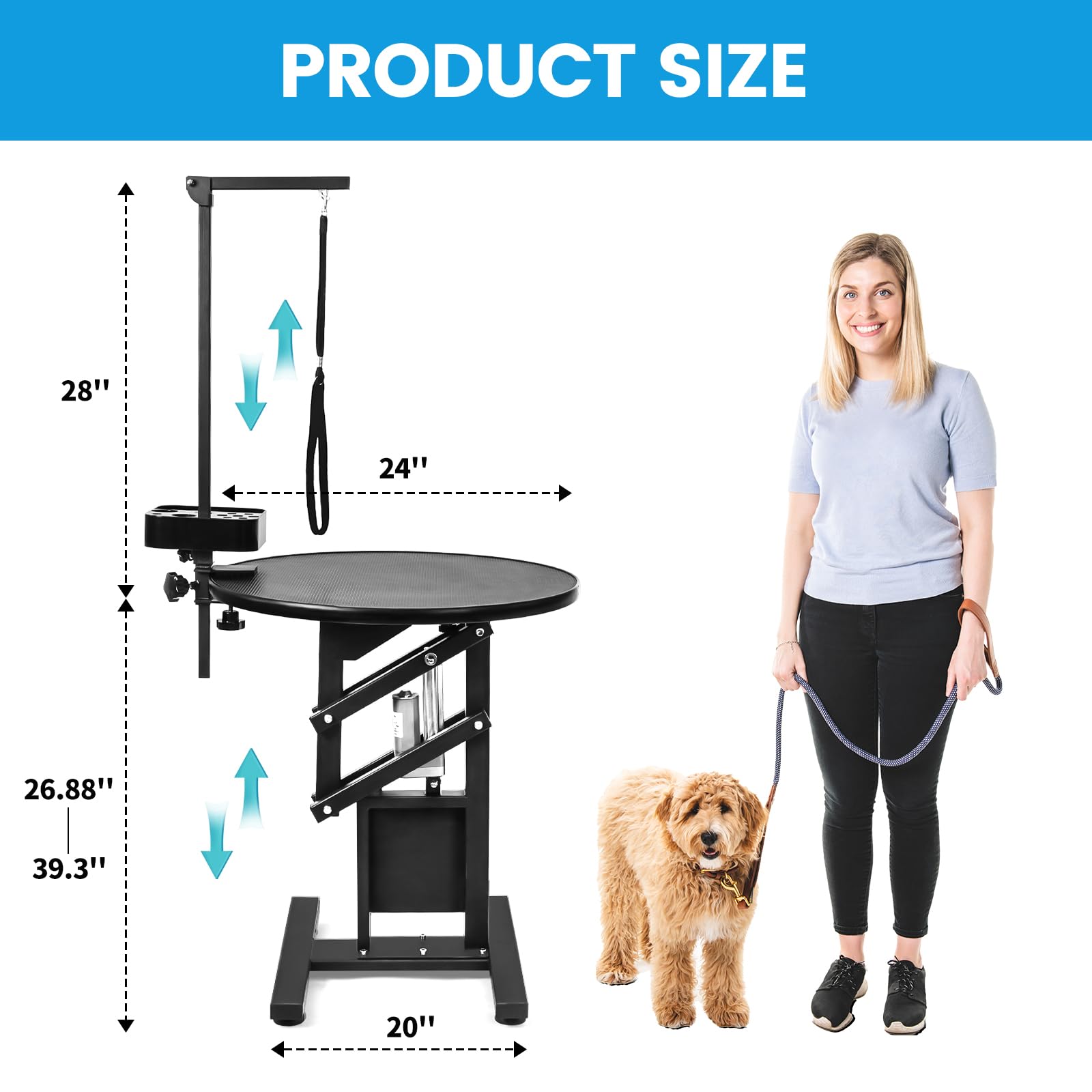 Shmqysy Electric Dog Grooming Table, Height Adjustable Pet Grooming Table For Small Dogs At Home, Professional Electric Lift Tab