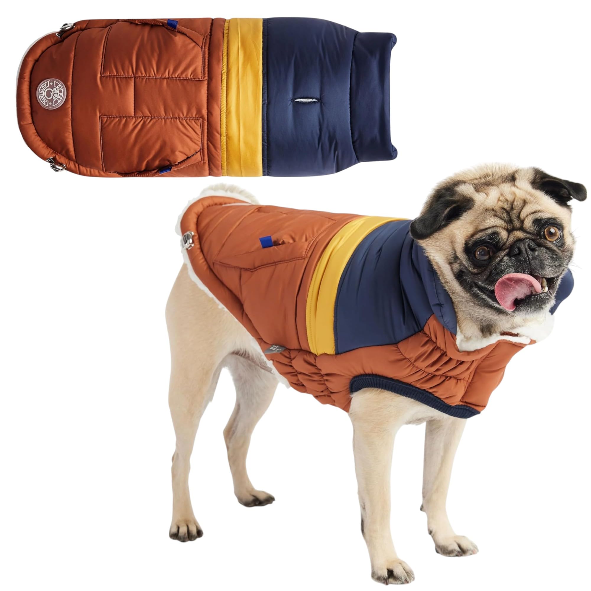 Elasto-Fit Classic Puffer Dog Jacket - Quilted Winter Pet Coat With Adjustable Straps, Waterproof Insulated Dog Outerwear For Small Medium Large Dogs, Easy On Off Design - Hazel, X-Small