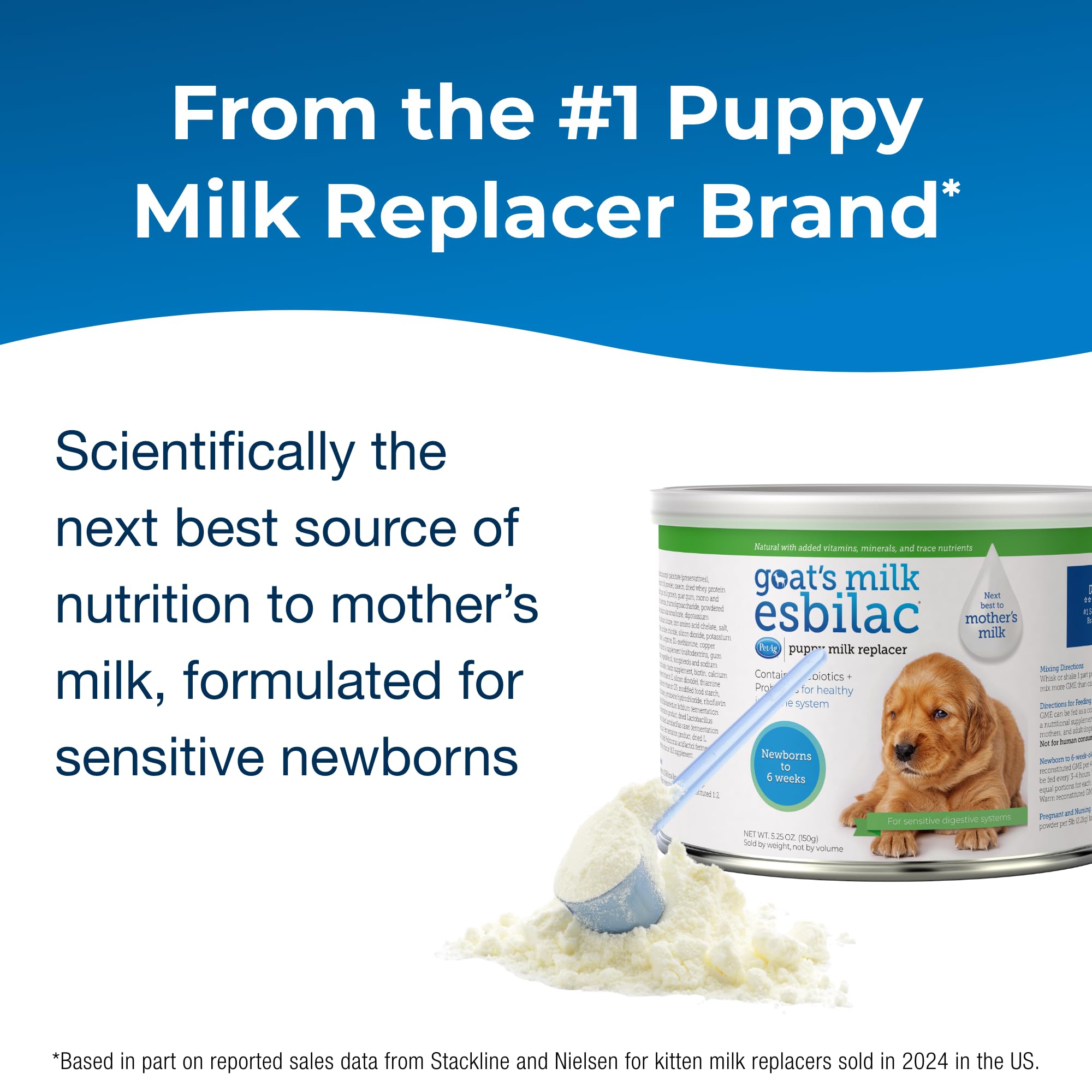 Pet-Ag Goats Milk Esbilac Powder - 5.25 oz - Powdered Puppy Formula with Prebiotics, Probiotics & Vitamins for Puppies Newborn t