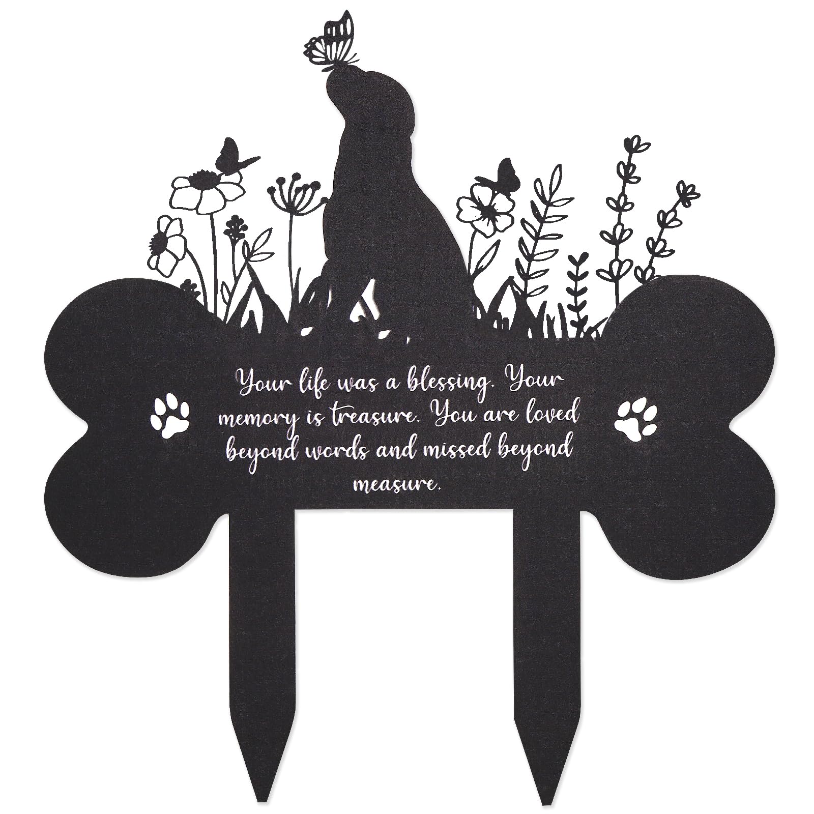 Fectzuea Metal Dog Memorial Garden Markers Waterproof Pet Grave Markers Decorations For Cemetery Pets Grave Stakes Plaque Dog Ga