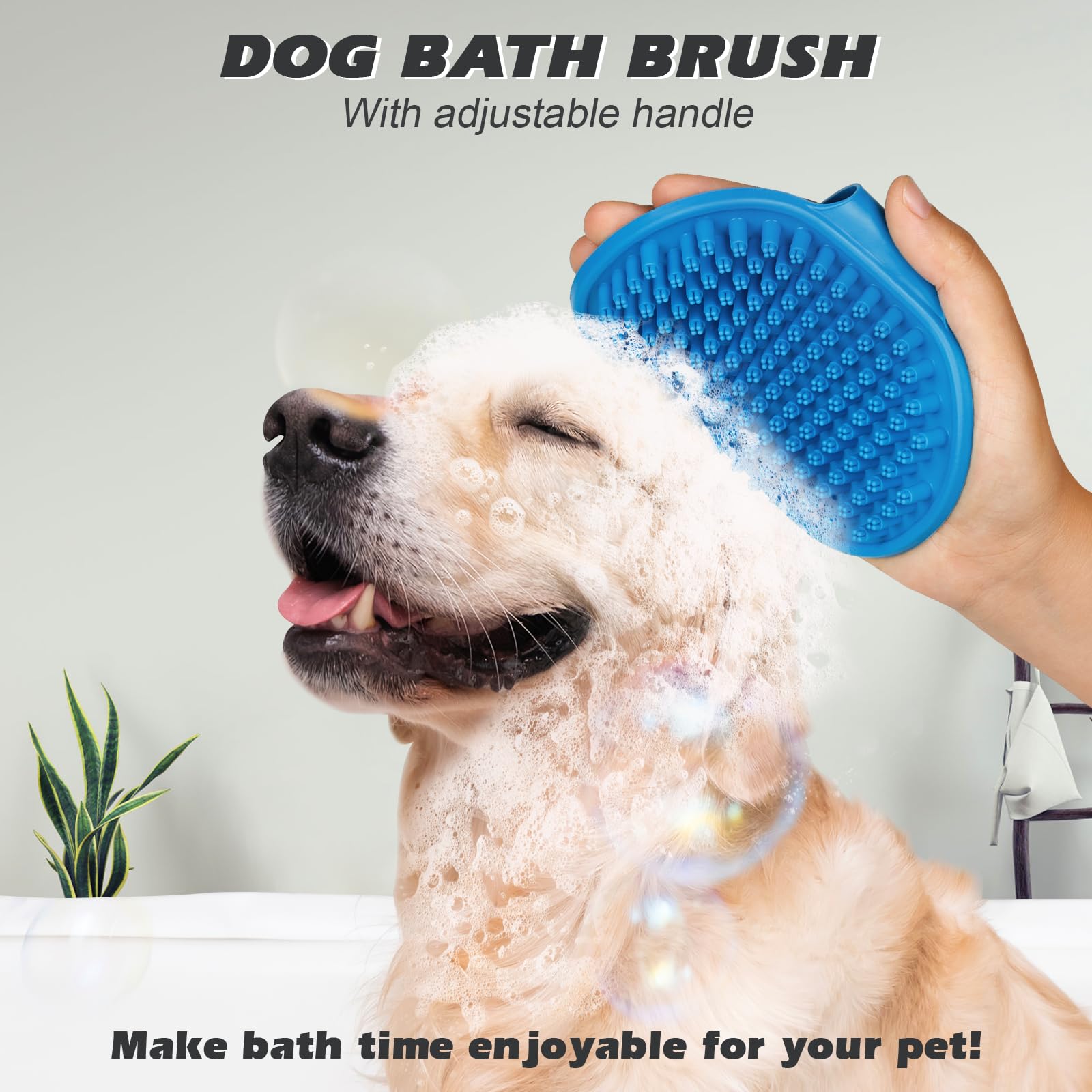 UGNEL 2PCS Dog Grooming Tools - Double-Sided Bath Brush for Shedding and Bathing, Suitable for Short/Long Haired Dogs, Premium P