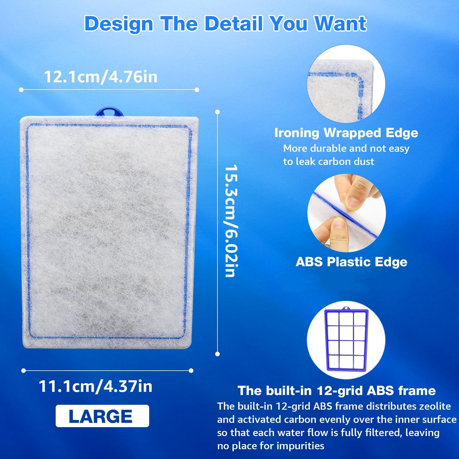 6 Count Assembled Large Filter Cartridges Compatible With Tetra Whisper Bio-Bag Filters 20I 40I Iq20/30/45/60 Pf20/30/40/60, Lar