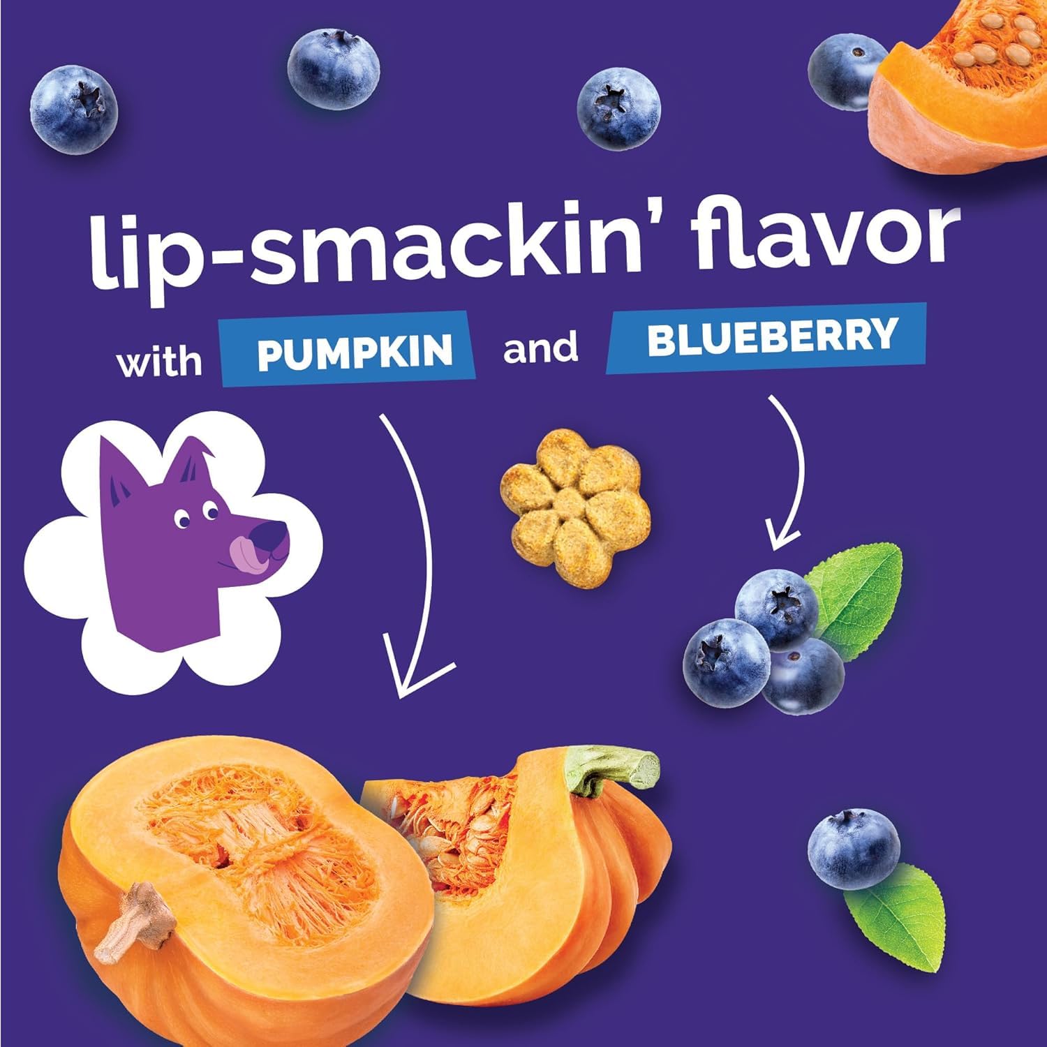 Fruitables Baked Dog Treats Variety 4 Pack (Pumpkin & Apple, Banana, Blueberry, Cranberry) - 7 oz (4 Pack)