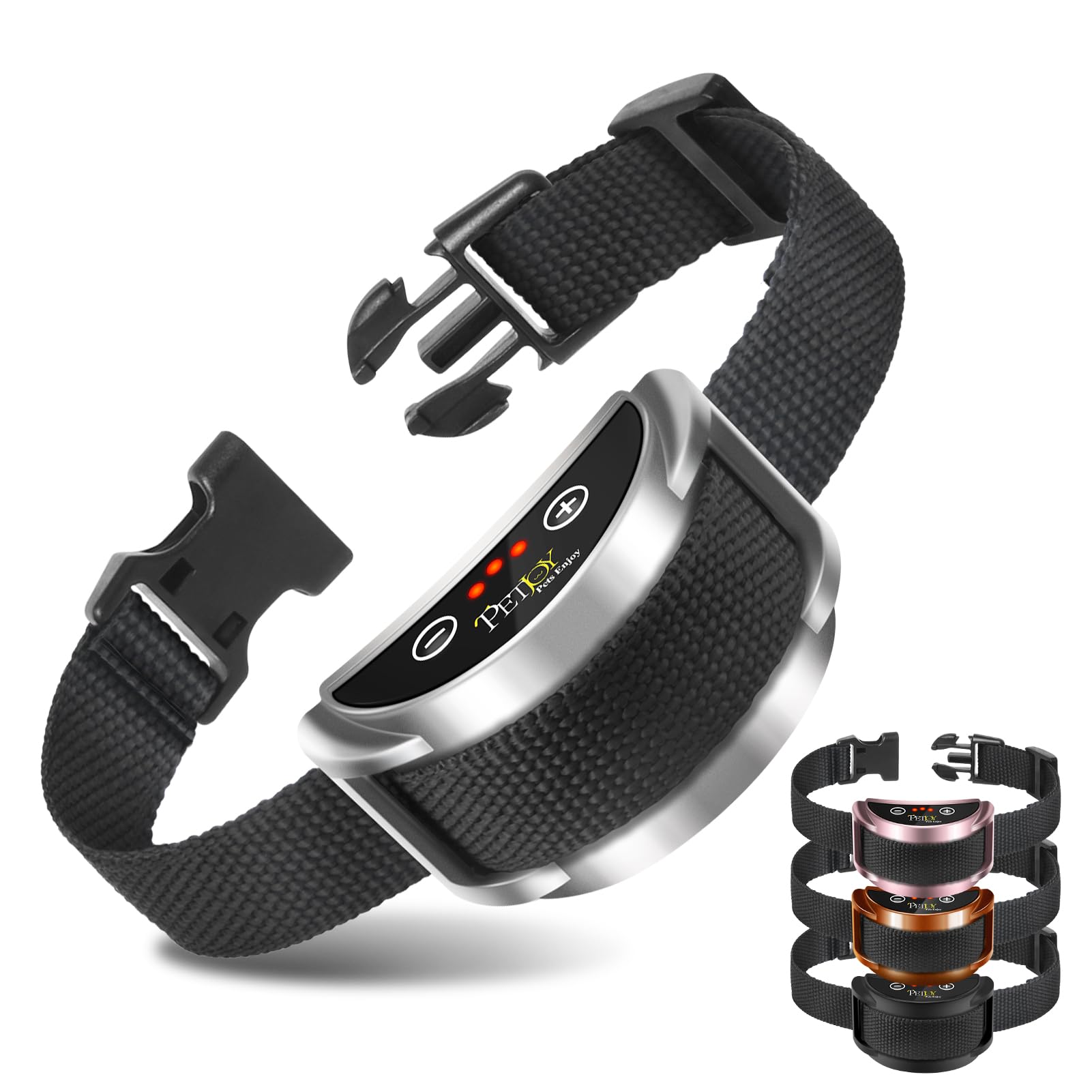 Petjoy Anti Bark Collar For Medium & Large Dogs - Dog Bark Control Collar With Beep & Shock - 5 Adjustable Sensitivity Levels (S