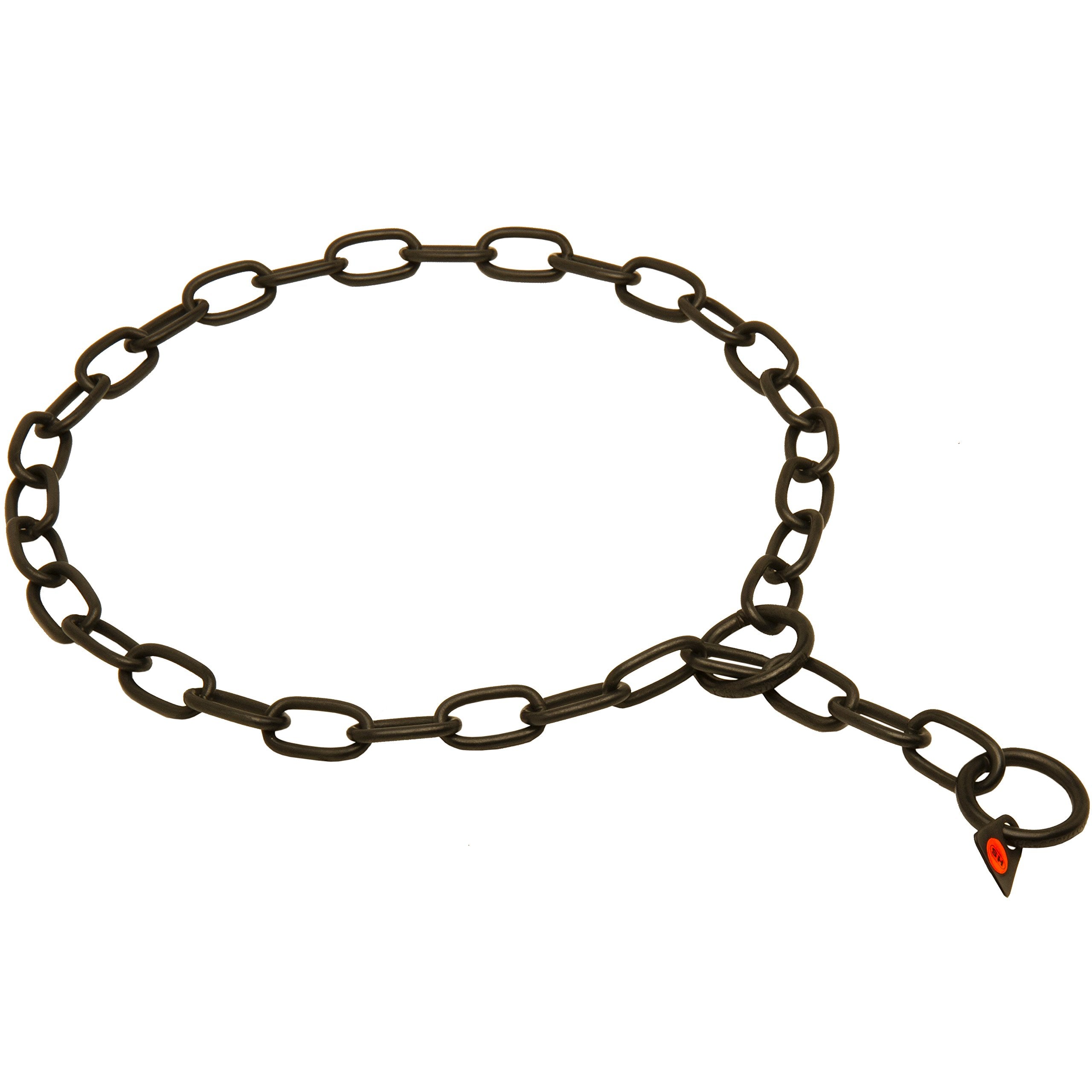 Herm. Sprenger Black Stainless Steel Fur Saver Collar - 51541 (57) 1/9 Inch (3 Mm) - Size 20 Inch (50 Cm) For Dogs With Neck Size Of 16-17 Inch (40-43 Cm)