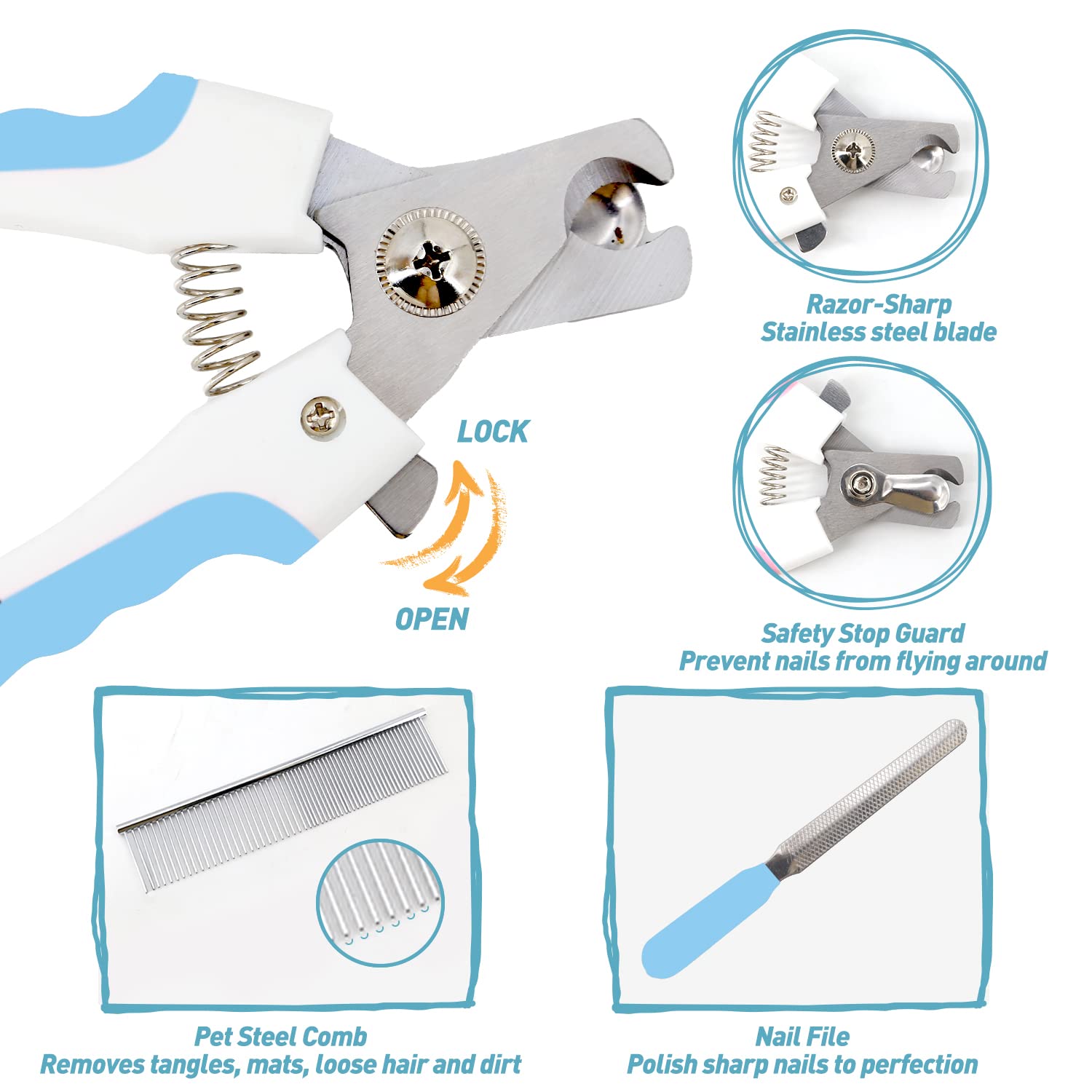 Supet Dog Grooming Hammock Harness For Cats Dogs, Relaxation Pet Restraint & Small Animal Leashes Sling Helper Nail Trimming Clipping, S( Legs Spacing:7-10.2' /) , Coral Blue