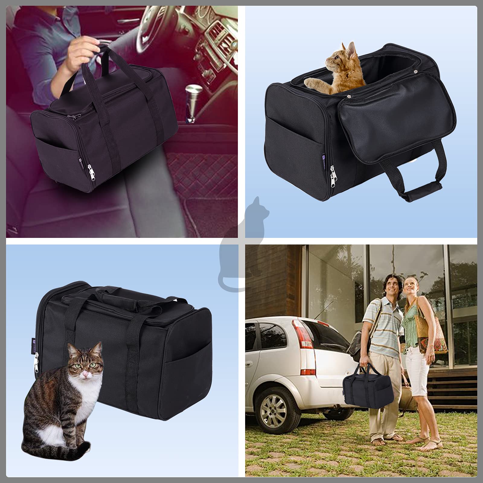 Portable Cat Litter Box Black,2In 1 Travel Litter Box,Cat Litter Box For Travel,Foldable Cat Travel Litter Box Light Weight 1