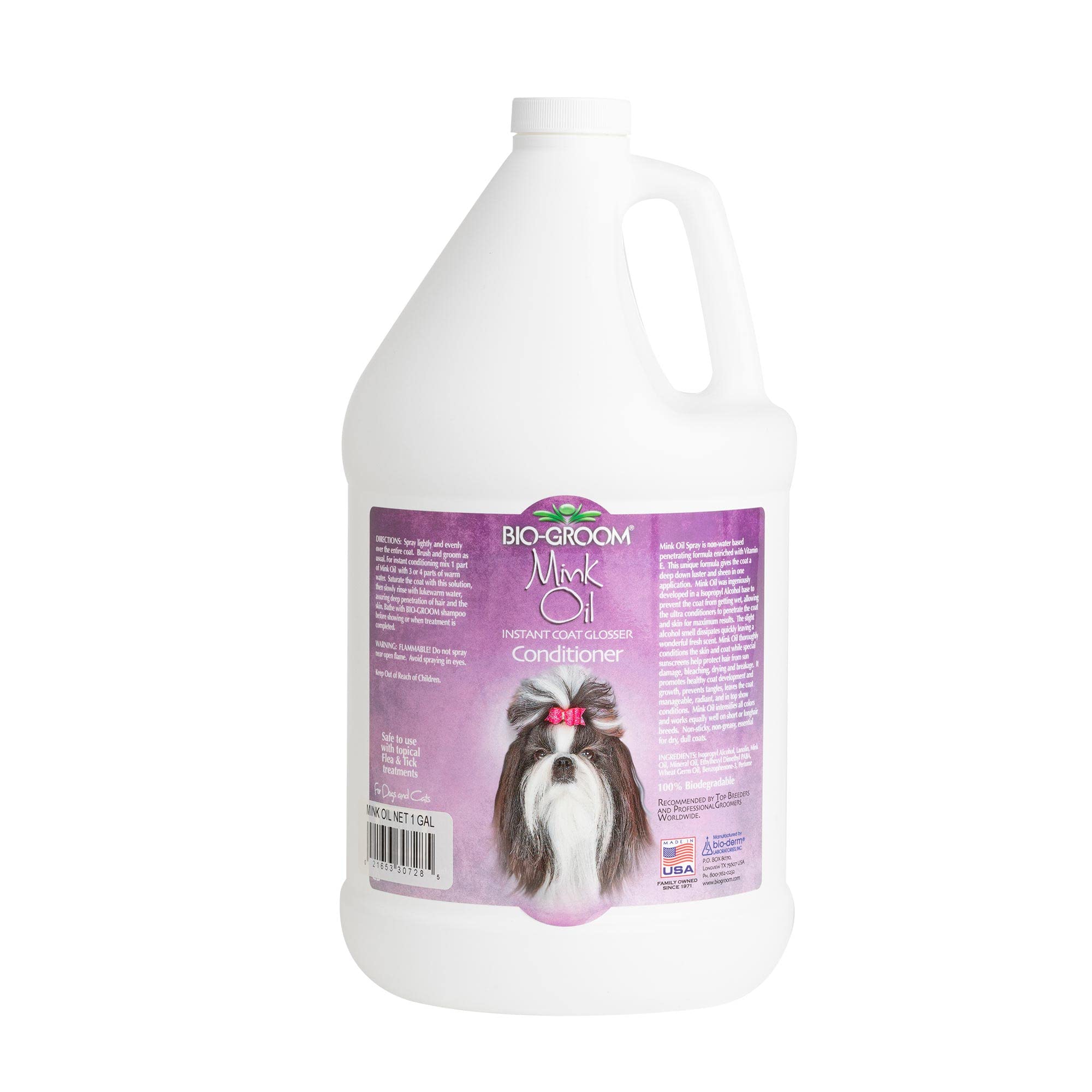 Bio-Groom Mink Oil Dog Conditioner - Dog Sunscreen, Vitamin E, Non-Sticky Polish, Cat Grooming Supplies, Cruelty-Free, Product M