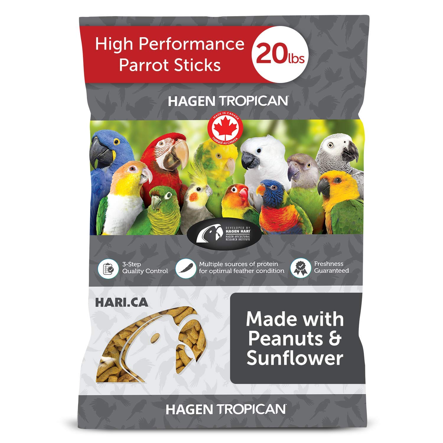 HARI Tropican Bird Food, Hagen Parrot Food Sticks with Vitamins & Minerals for Birds Needing Extra Nutrition, High Performance F