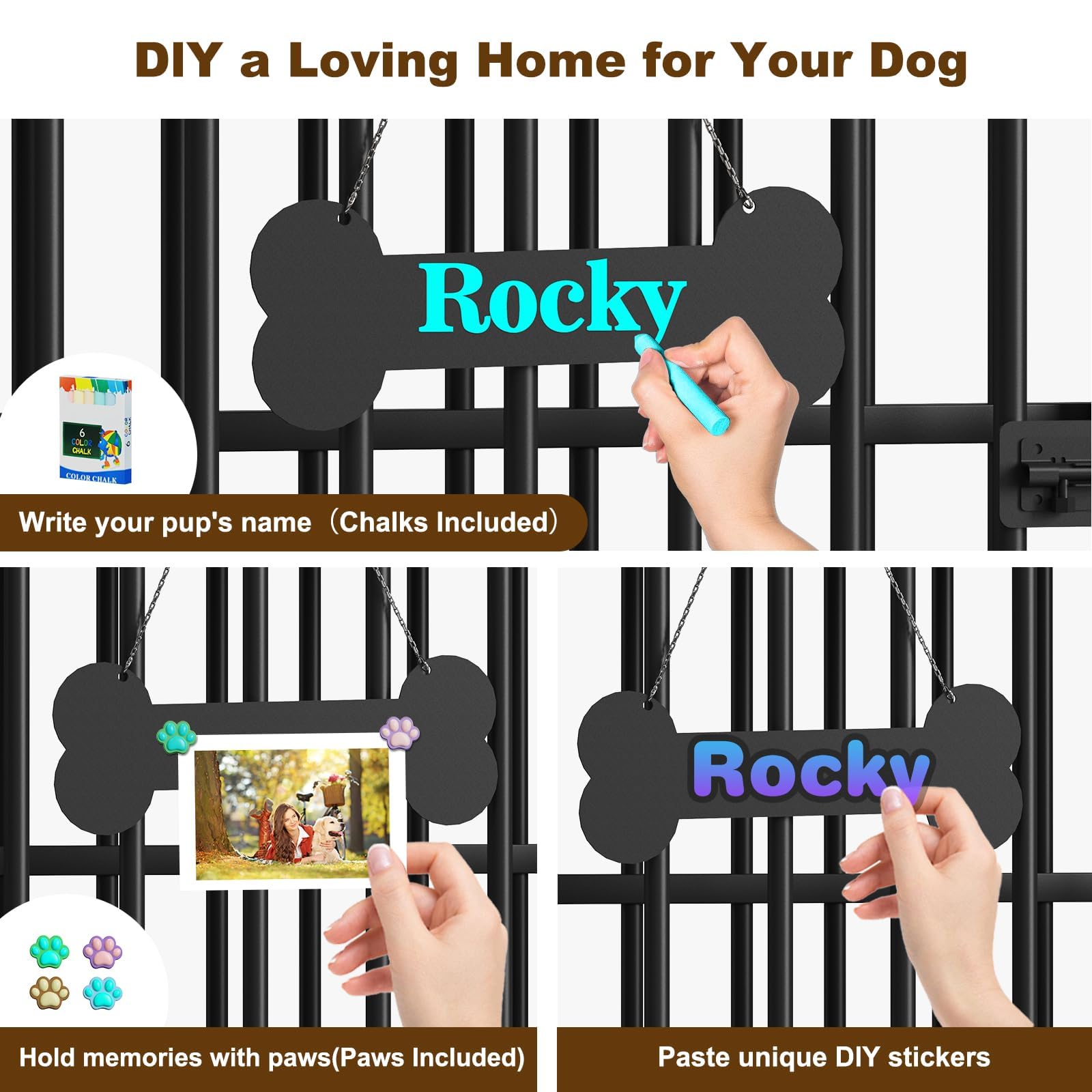 Easycom 27 Dog Crate Furniture Foldable, No Assembly Decorative Dog Kennel Indoor, Dog Crates for Small Dogs (Under 20 lb), Wood