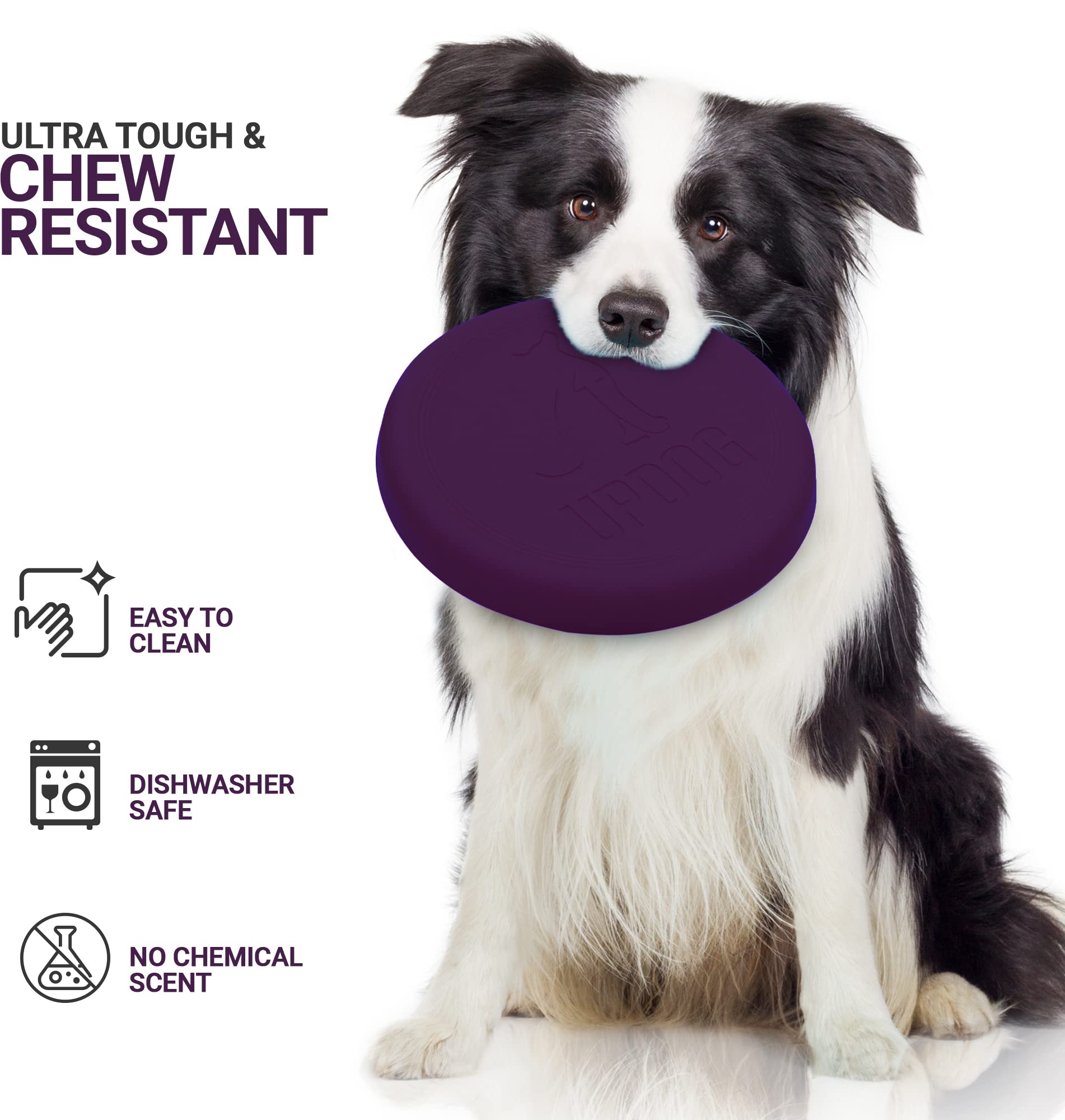 Updog Products 6-Inch Dog Frisbee Small, Lightweight And Durable Frisbee For Dogs Made In Usa Bright Colored Frisbee Dog Toy (Purple)