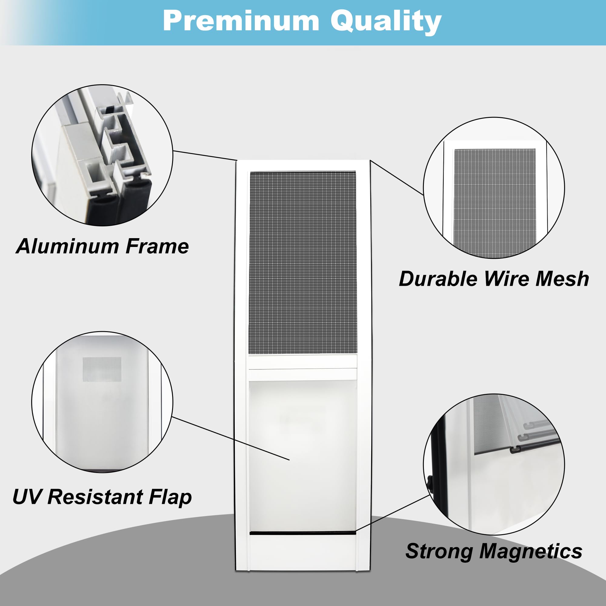 Haniml Large Dog Door For Sliding Glass Doors Doggie Door Insert For Screen Patio Pets Door With Lockable Panel Magnetic Closure