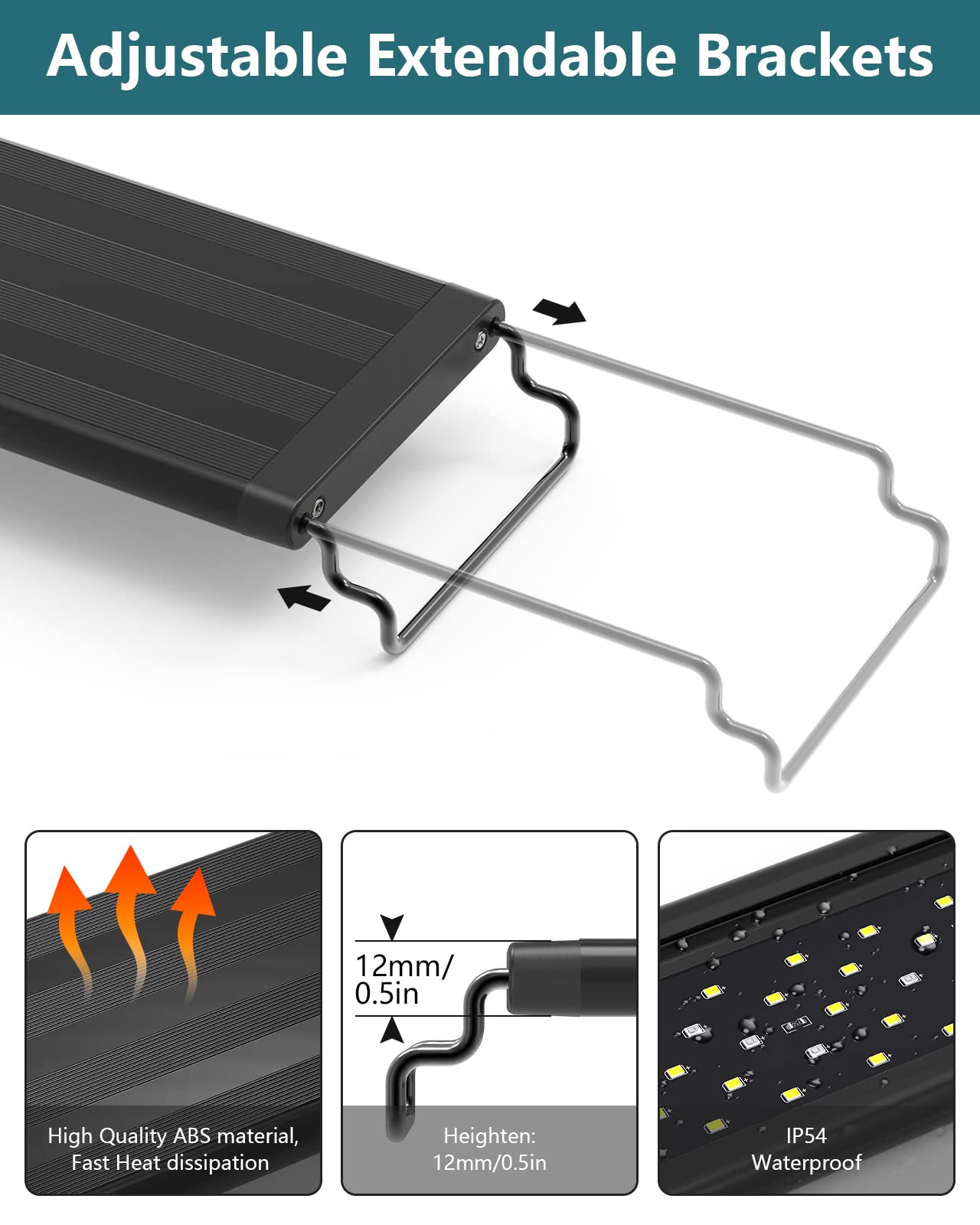 Seaoura Led Aquarium Light For Plants-Full Spectrum Fish Tank Light With Timer Auto On/Off, 30-36 Inch, Adjustable Brightness, W