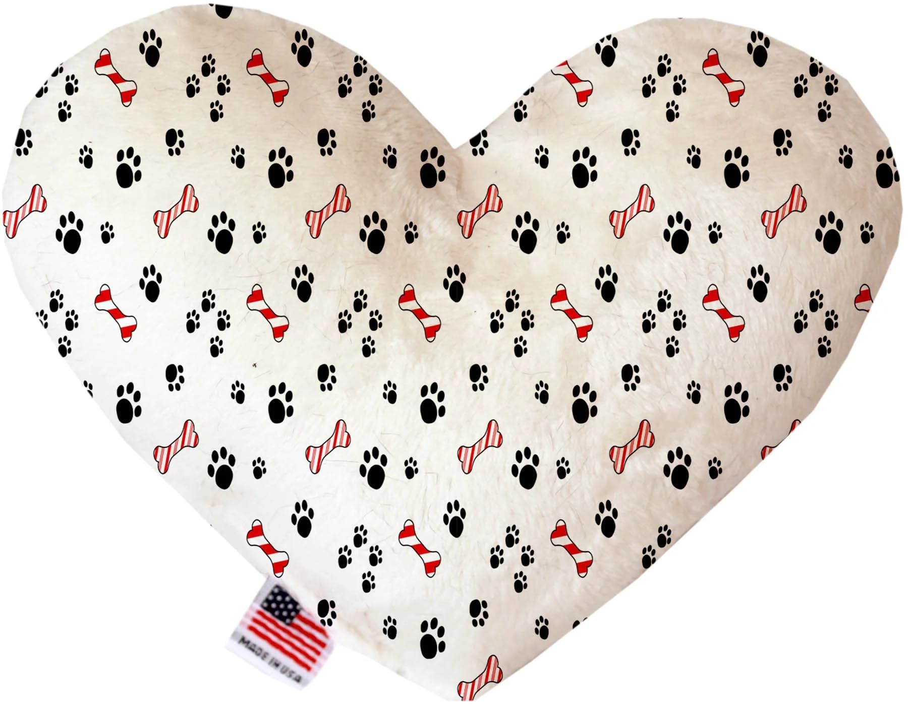 Pet and Dog Plush Heart or Bone Toy, &quot;Valentine's Day Group&quot; (Available in different sizes, and 8 different pattern options!) Sweet Paws 6&quot; Plush Heart