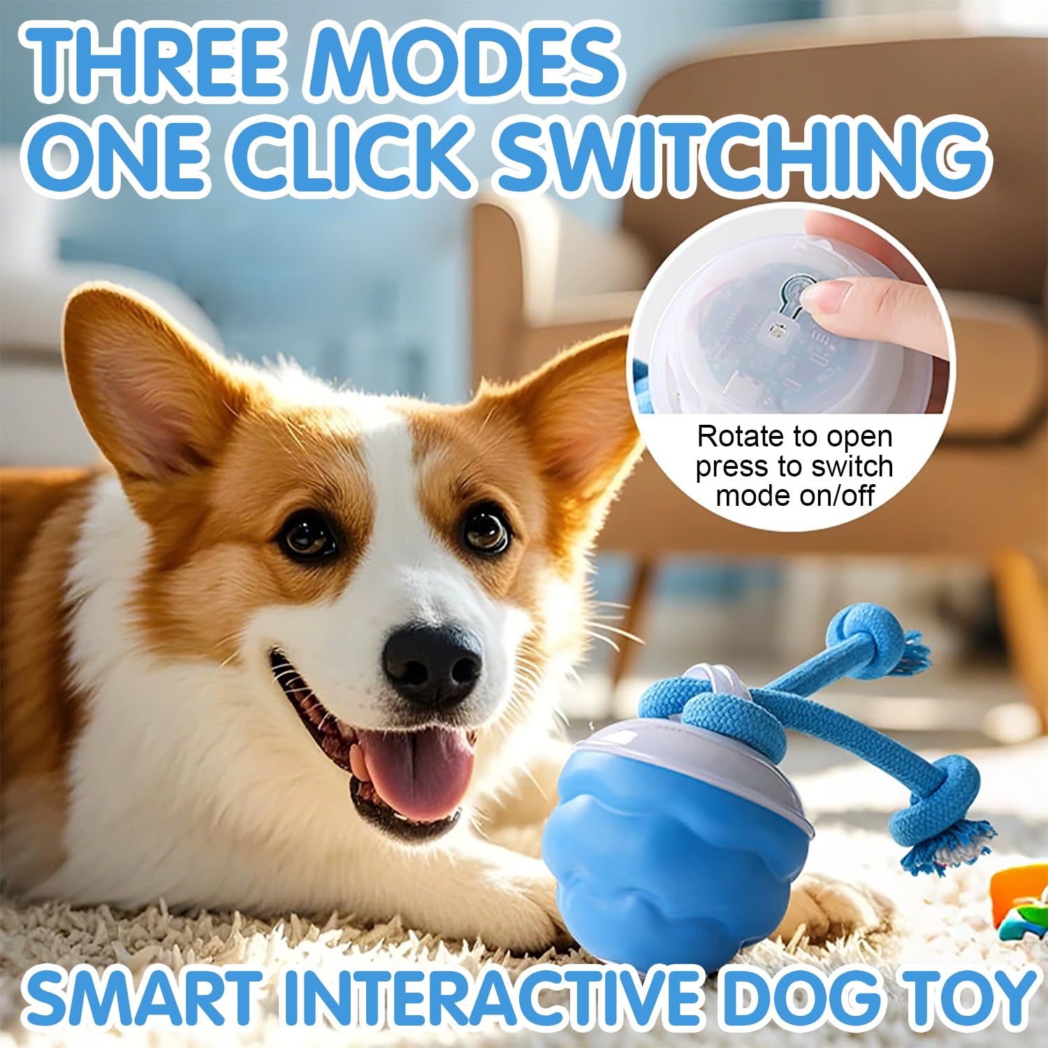 Xihongshi Interactive Dog Toys, 2025 New Interactive Dog Toys With Motion Activated, Squeaky & Rechargeable Chew Toy, For Boredo