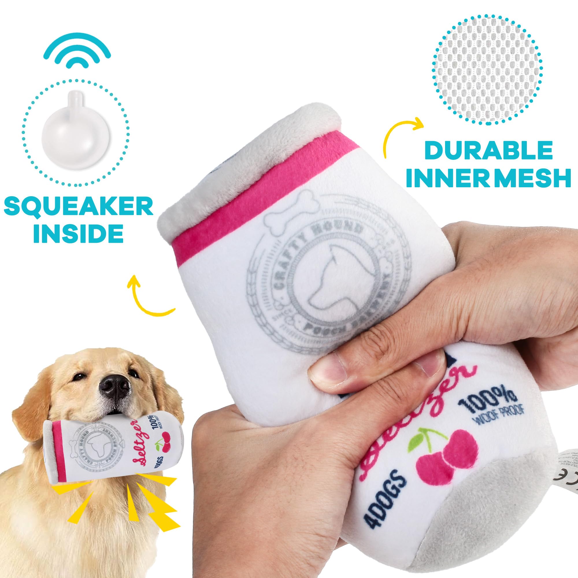 Prime Pets Dog Toys For Large Dogs, 3 Pack, Plush Dog Squeaky Toy, Pet Toy For Small Medium Large Dogs, Stuffed Puppy Chew Toys