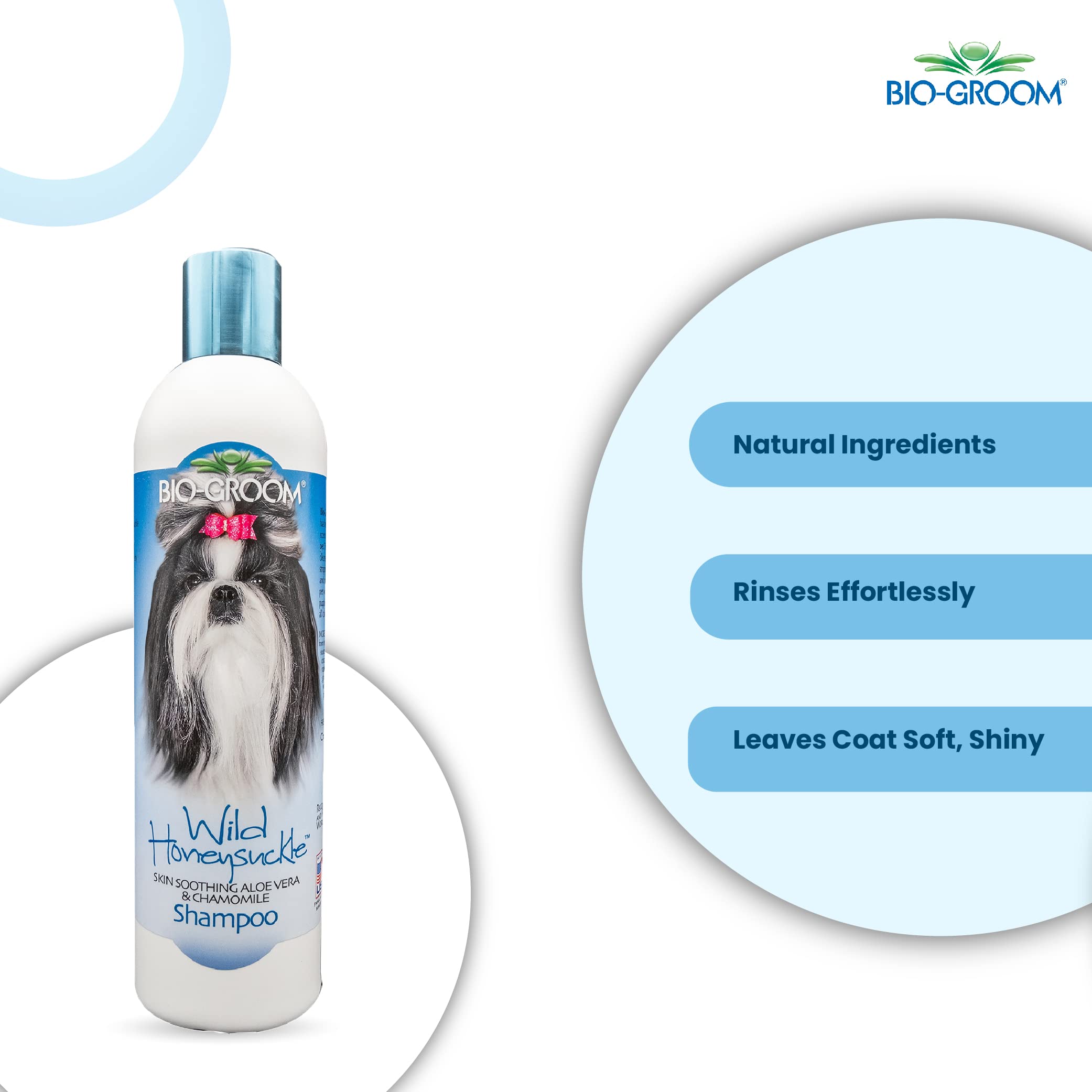 Bio-Groom Wild Honeysuckle Dog Shampoo - Natural Scent Pet Shampoo, Aloe Vera, Chamomile, Cat & Dog Bathing Supplies, Puppy Wash