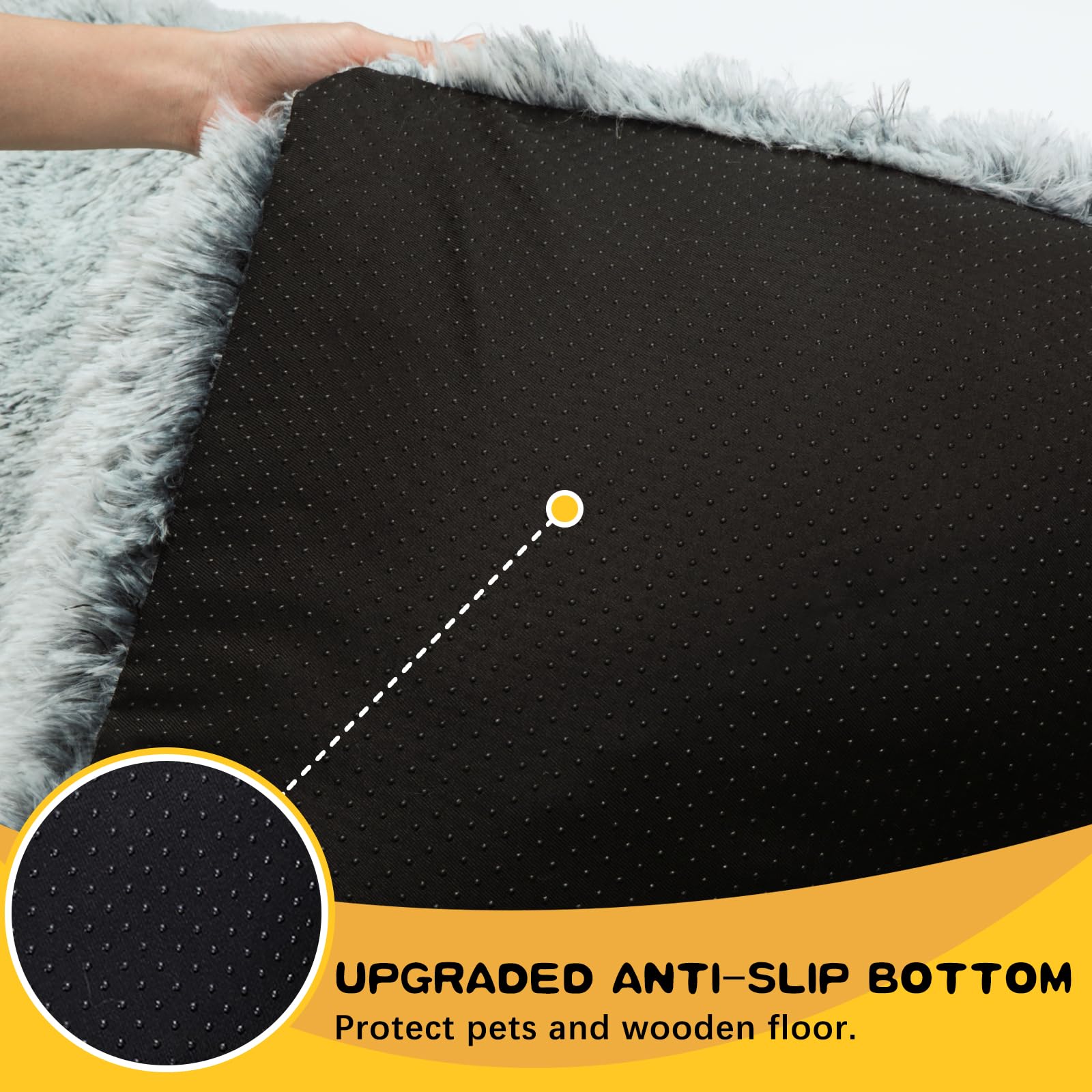 Wayimpress Large Dog Bed Crate Pad Mat For Cages Washable Bed For Large Medium Size Dog Soft Kennel Pad Anti-Slip Pet Bed,35'' X