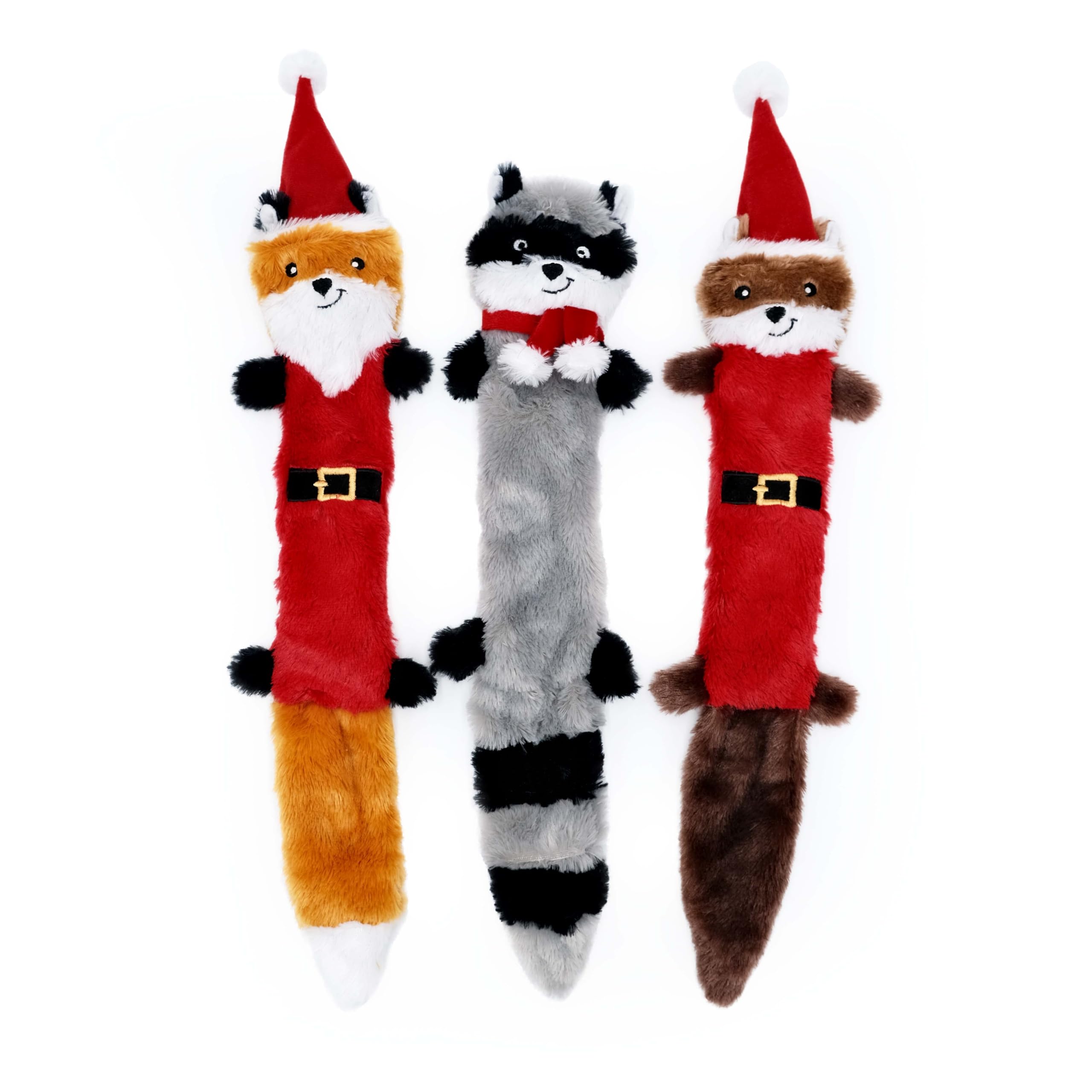 ZippyPaws Skinny Peltz - No Stuffing Dog Toys to Keep Them Busy, for Medium and Large Dogs, Squeaky Unstuffed Chew Toys for Pets