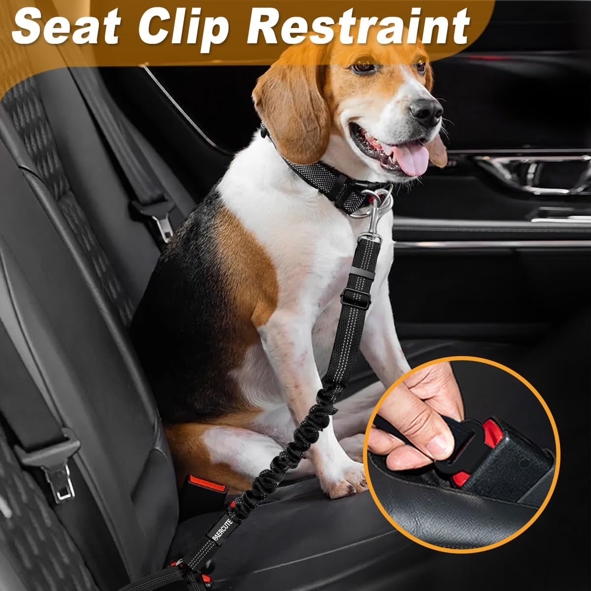 3 Piece Set Dog Seat Belt Retractable Dog Car Seatbelts Adjustable Pet Seat Belt for Vehicle Headrest Restraint Adjustable Heavy