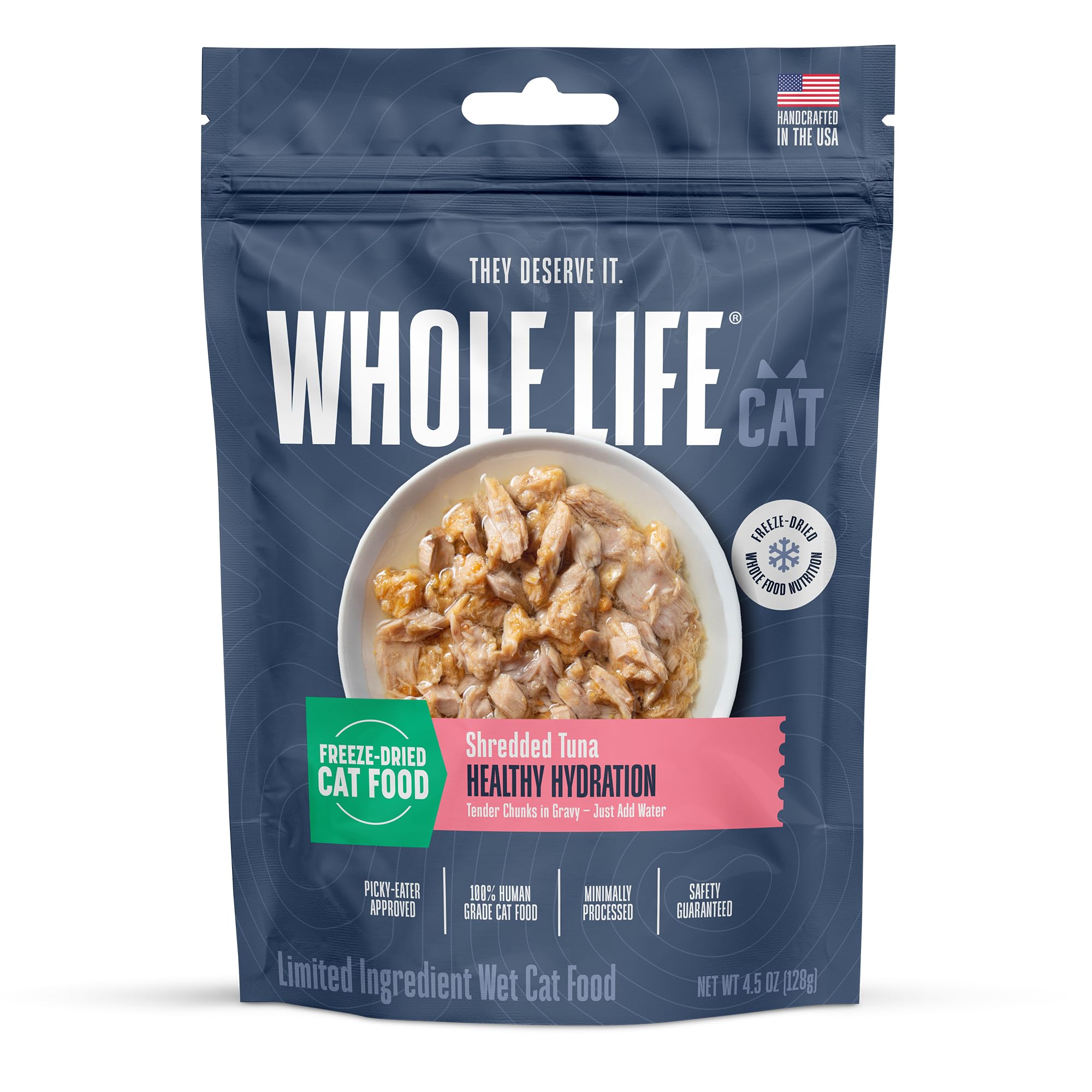 Whole Life Cat Freeze Dried Cat Food - Human-Grade Wet Food Toppers, Single Ingredient Snacks & Lickable Treats, Instantly Hydra