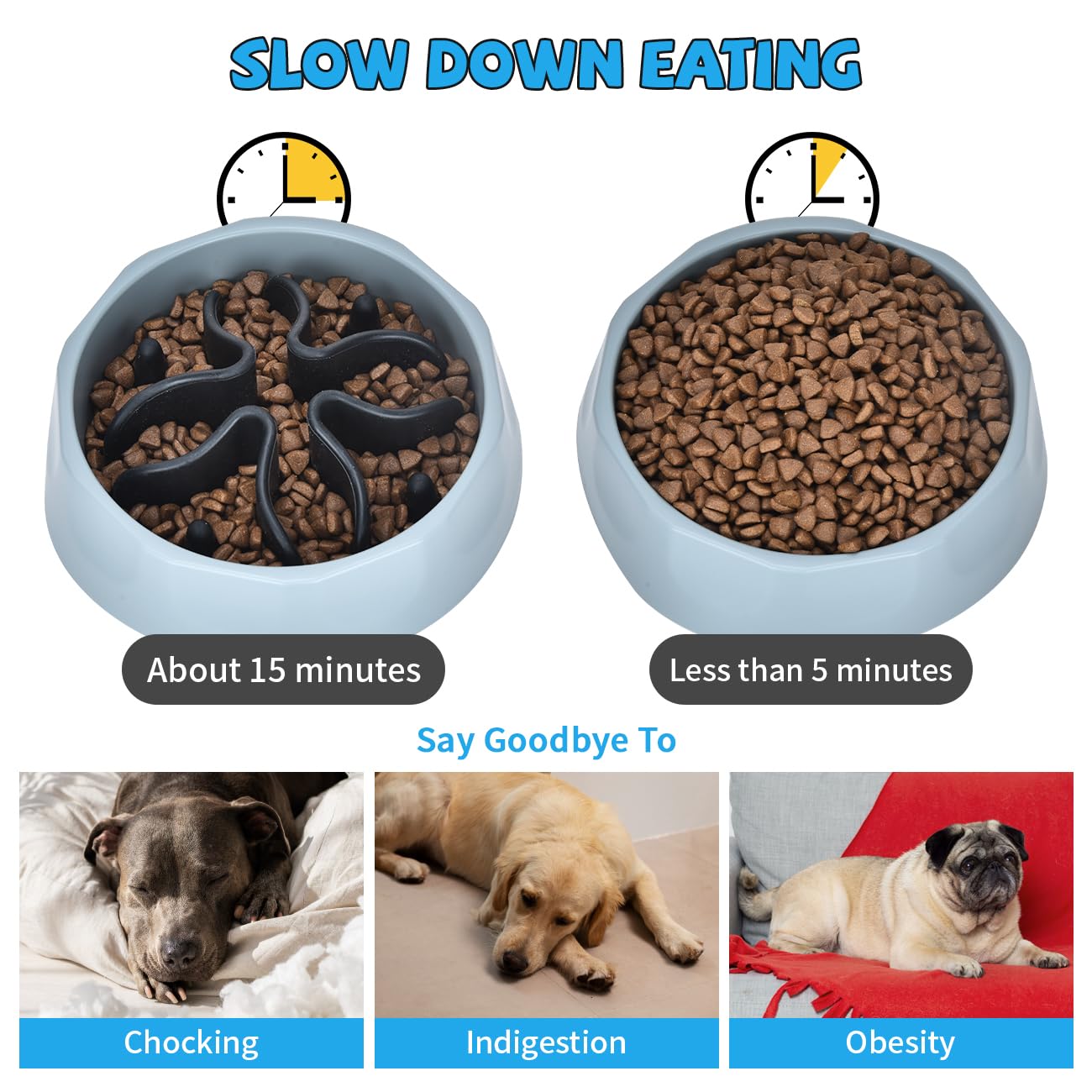 Slow Feeder Dog Bowls Insert, Silicone Slow Feeder Bowl With Strong Suction Cups Perfect For Stainless Steel Glass Ceramic Dog B