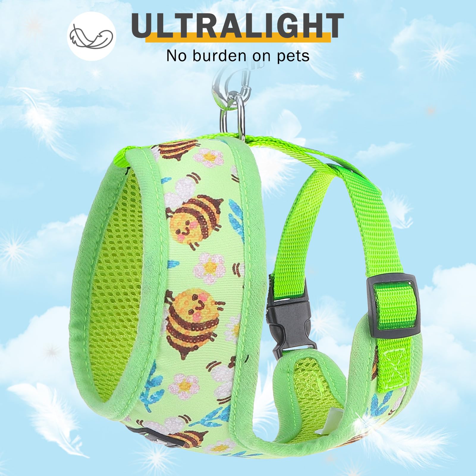 Scenereal Small Dog Harness And Leash Collar Set - No Pull Dog Harness For Small & Medium Sized Dogs - Soft Mesh Vest For Puppie