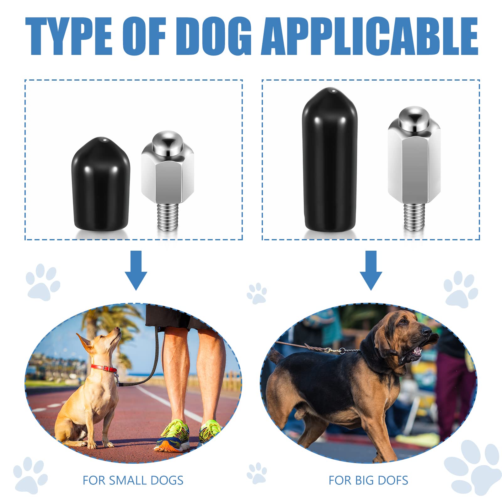 12 Pcs Extra Contact Points Replacement Part for Dog Training Collars Pet Shock Collar Replacement Prongs with Conductive Rubber