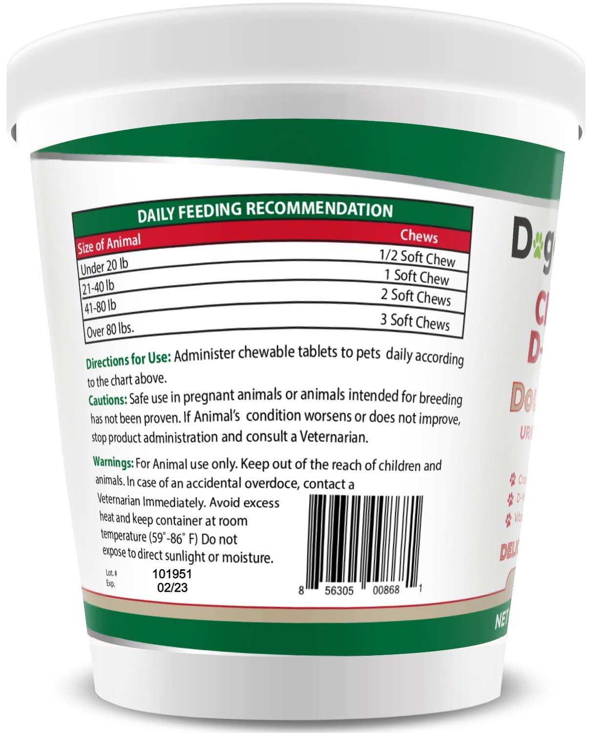 Pet Health Pharma Cranberry D-Mannose for Dogs and Cats Urinary Tract Infection Support Prevents and Eliminates UTI, Bladder Inf