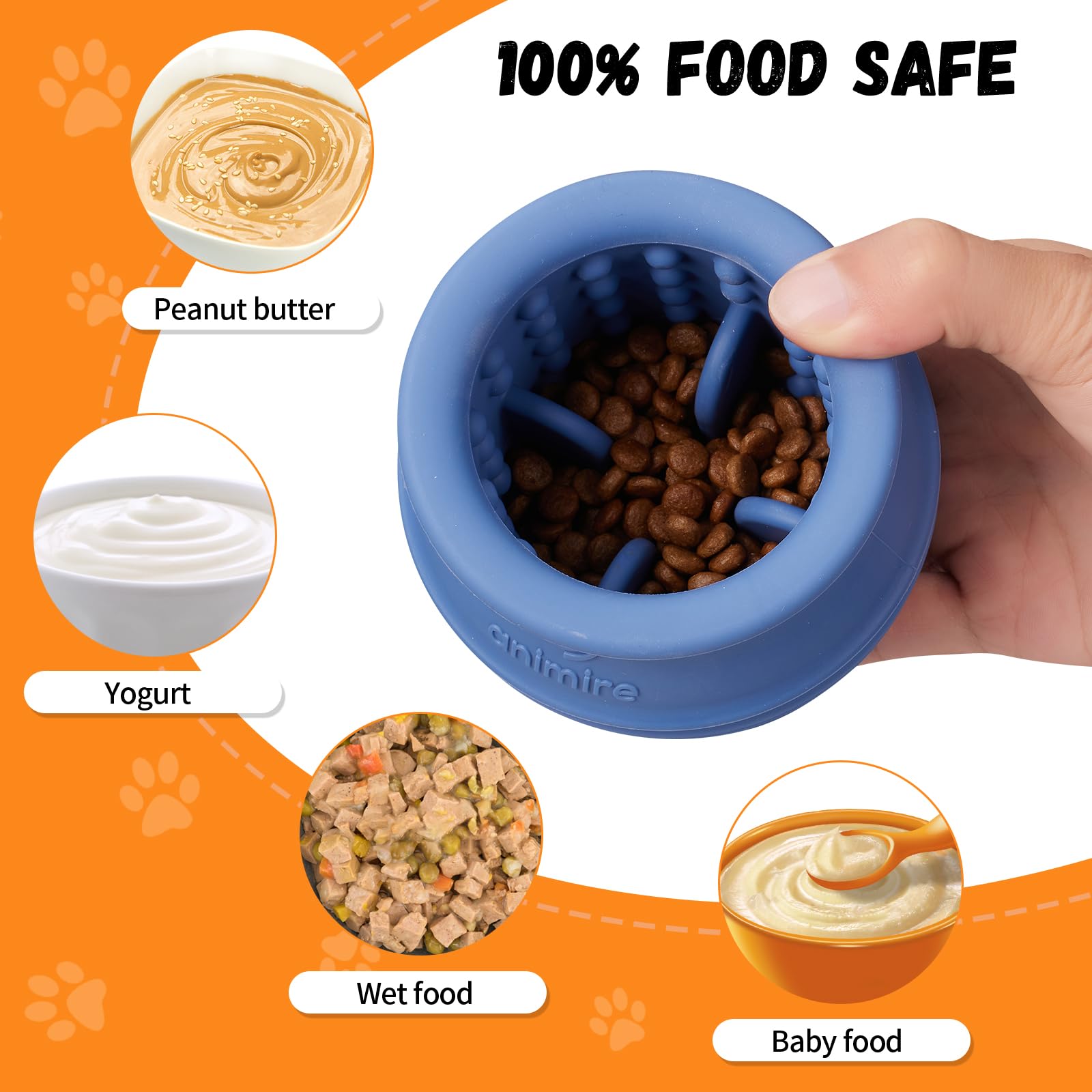 Animire Treat Dispensing Dog Toy, Long-Lasting Interactive Puzzle Toys for Dogs, Stuffable Dog Enrichment Frozen Lick Treat Toy