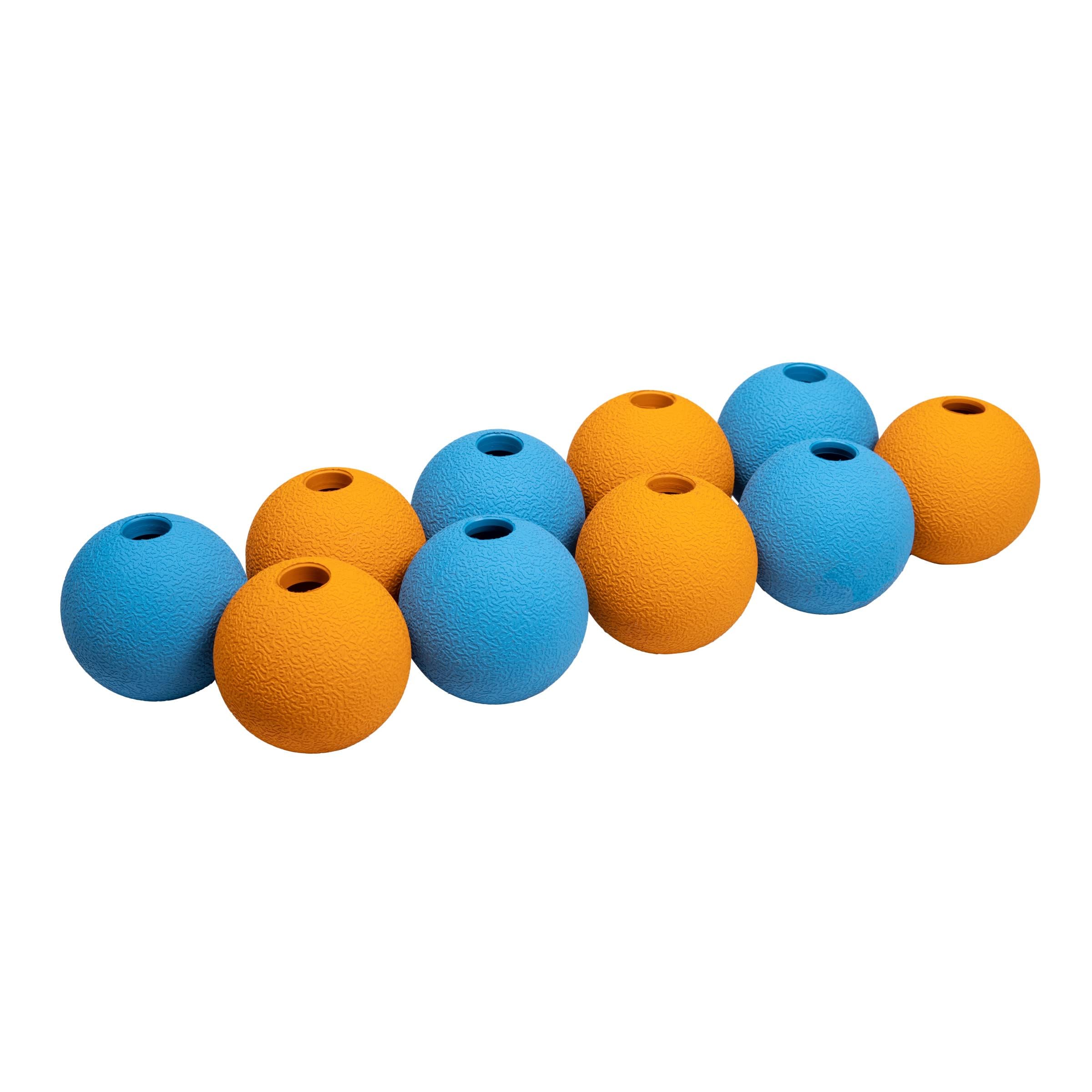 Amazon Basics Dog Toys, Interactive Fetch Rubber Balls, (Pack Of 10), 2.5 Inch, Multi-Color Blue/Orange