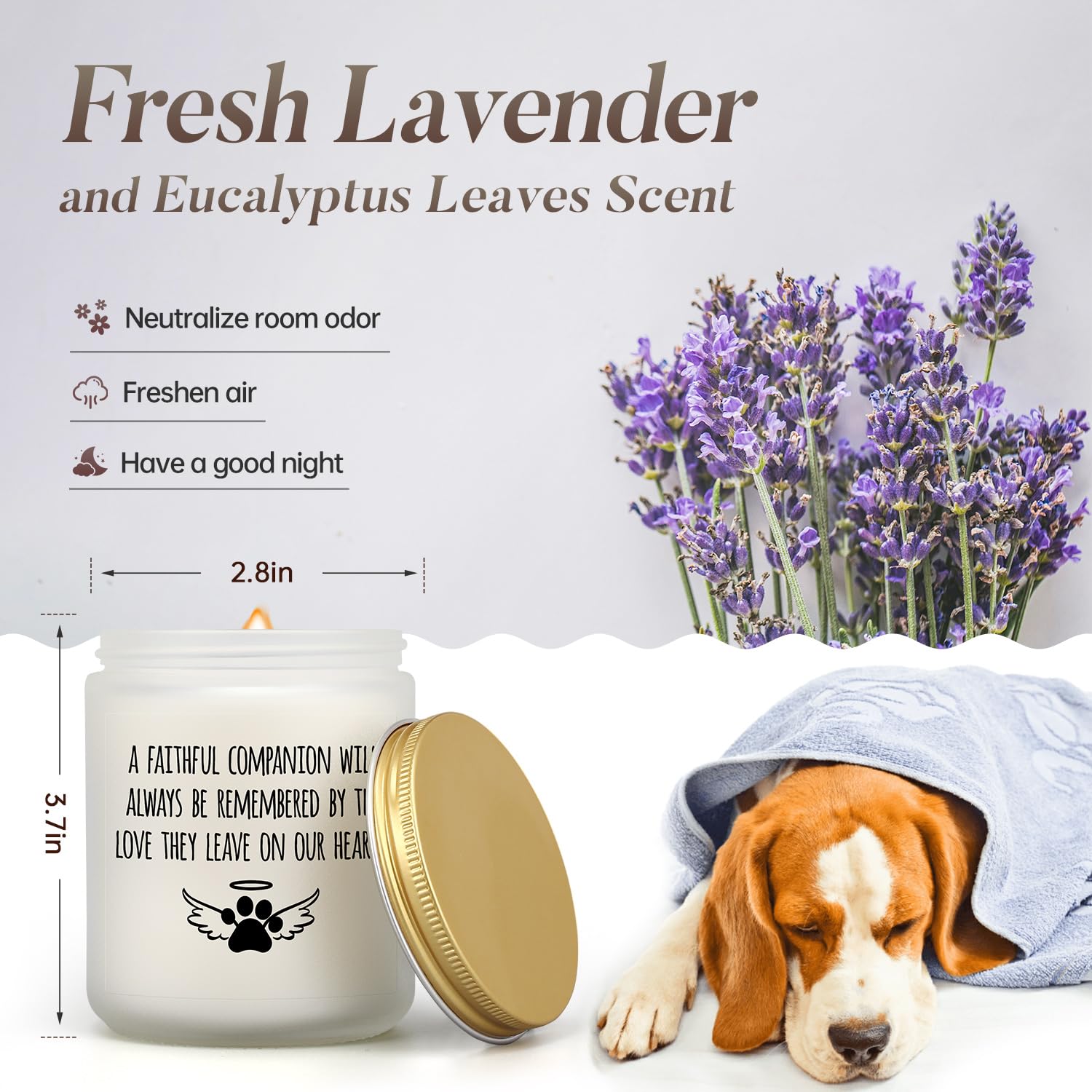 Cingue Pet Memorial Gifts, Loss Of Dog Sympathy Gift, Cat Candle, Pets Bereavement Death Remembrance Gift In Memory Dog, Grievin