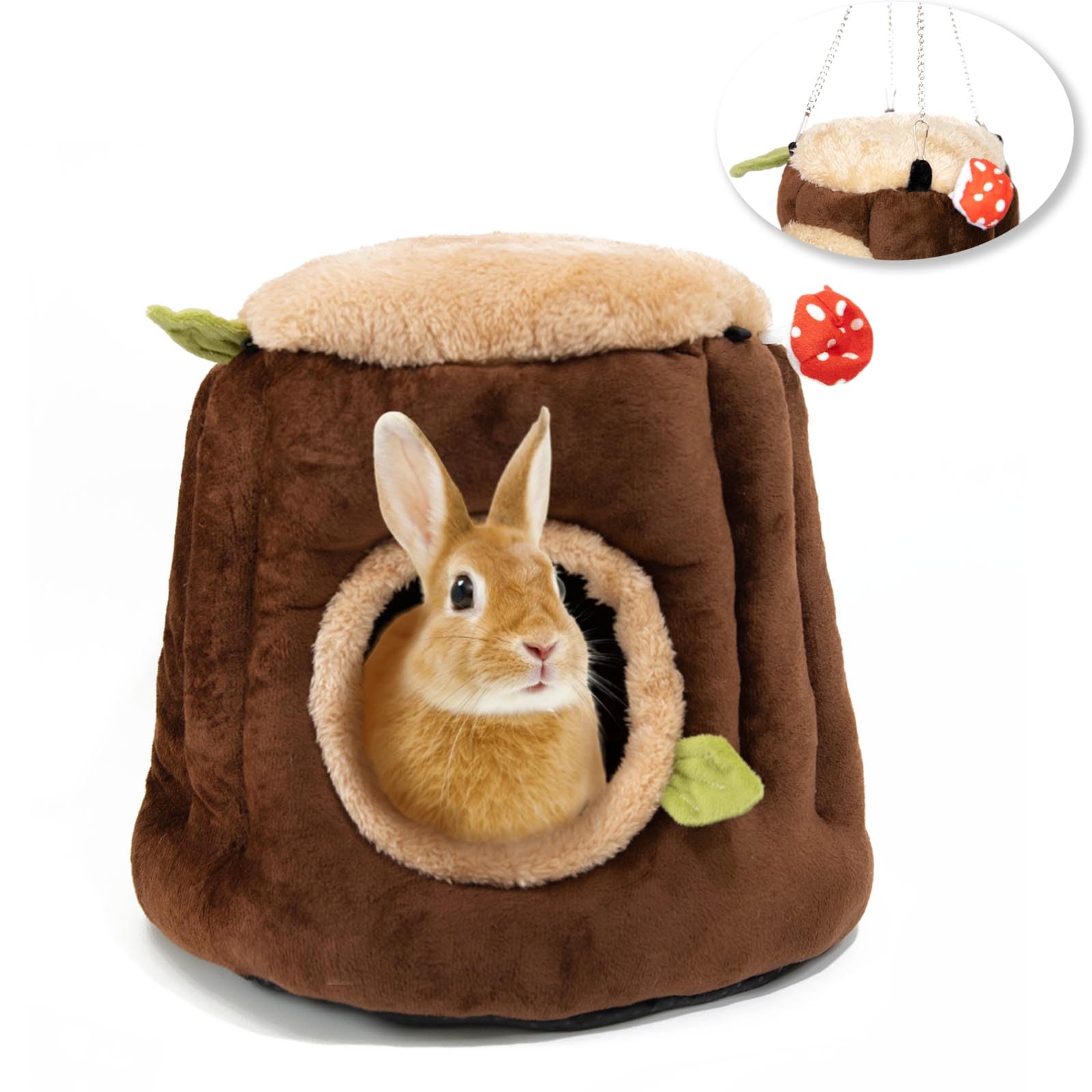 Aichillatum Guinea Pig Hideout Hamster Cage Accessories,Stump Style Soft Washable Hedgehog,Ferret,Rat Hammock For Cage,Chinchill