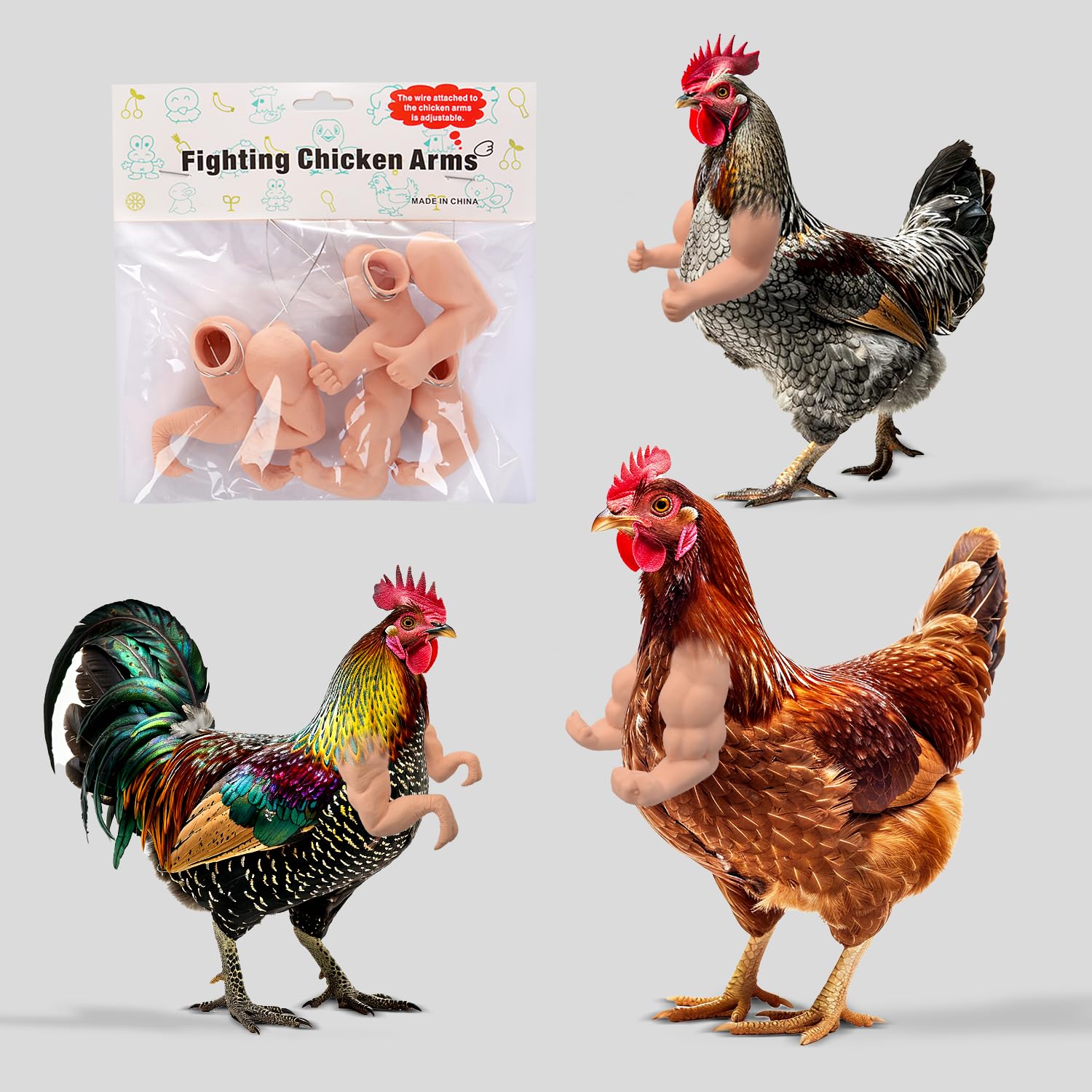 Lanmachoice 3 Pairs of Chicken arms Including Strong Muscular arms That can be Put on Chicks