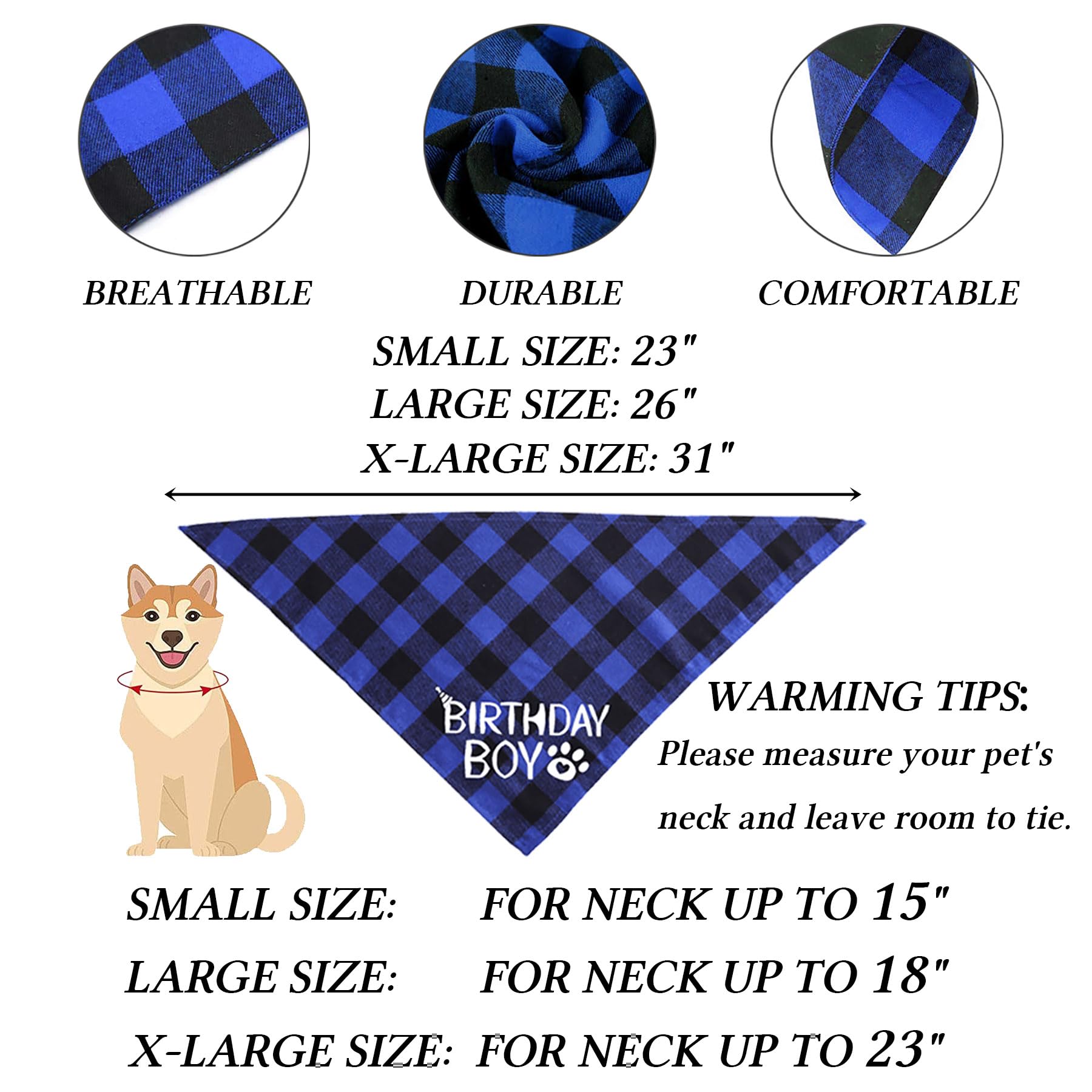 Stmk Dog Birthday Party Supplies, Multi Sizes Dog Birthday Hat With Numbers Bandana Bow Tie For Small Medium Dogs Pets (Small, B
