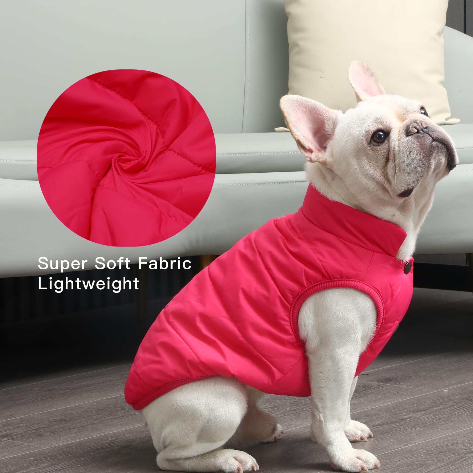 Joydaog 2 Layers Fleece Lined Warm Dog Jacket For Winter Cold Weather,Soft Windproof Medium Dog Coat,Pink Xl