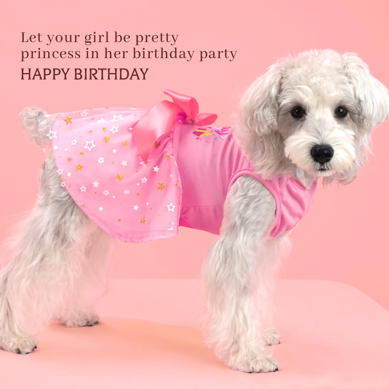 Xpudac Dog Birthday Dress Puppy Clothes For Small Dogs Girl Birthday Party Tulle Pet Outfit, Cat Appeal-Small