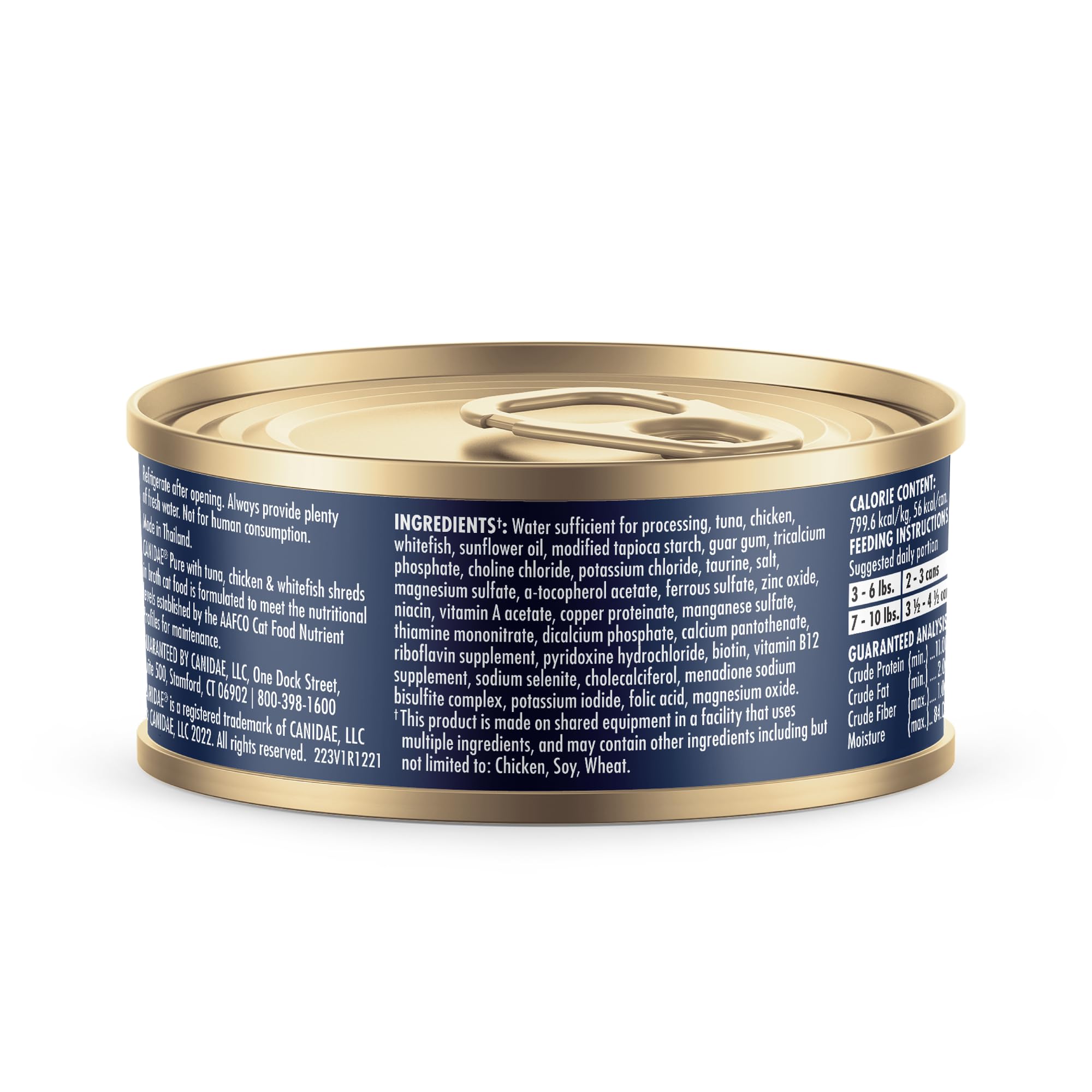 Canidae Pure Adore Premium Wet Cat Food, Tuna, Chicken & Whitefish in Broth, 2.46 oz. (Pack of 24), Grain Free