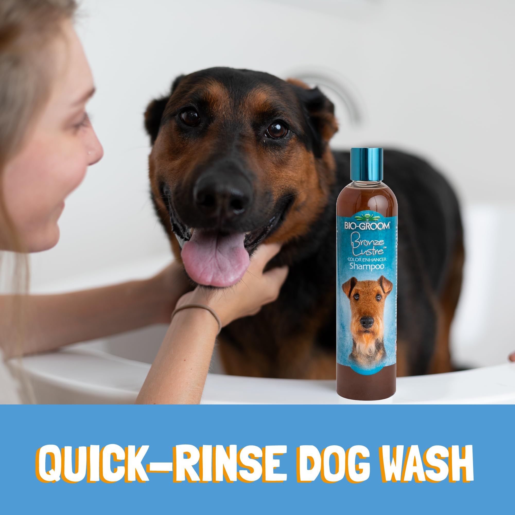 Bio-Groom Bronze Lustre Dog Shampoo - Color Enhancing Pet Shampoo, Dog Bathing Supplies, Puppy Wash, Dog Grooming Supplies, Cruelty-Free, Made In Usa, Coat Brightener Shampoo -12 Fl Oz 1-Pack