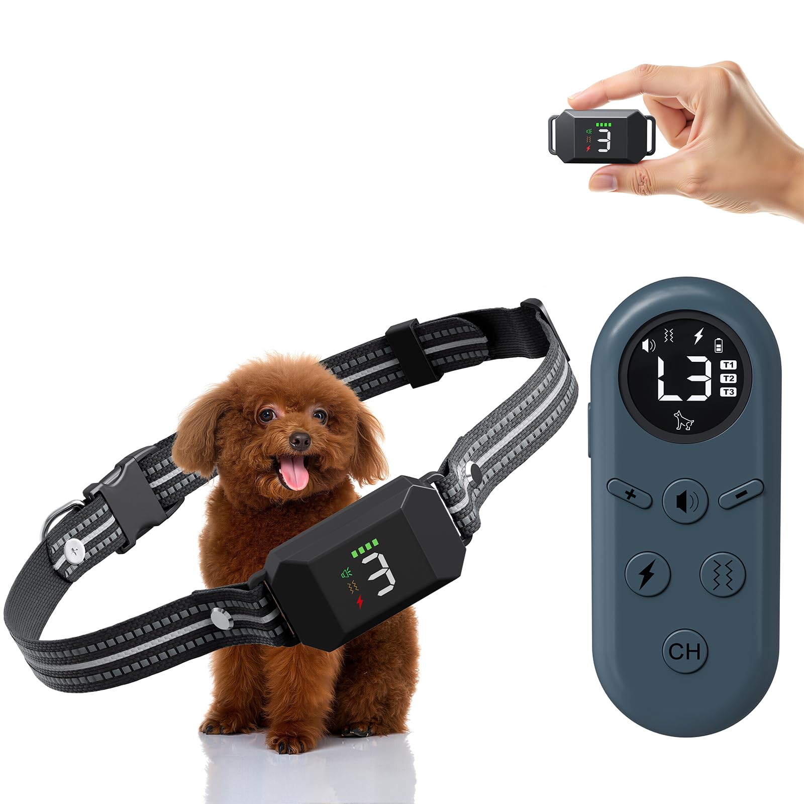 Ultra Small Shock Collar for Small Dogs, Dog Training Collar with Remote for Small & Medium Dogs 5-30lbs, Waterproof, Rechargeab