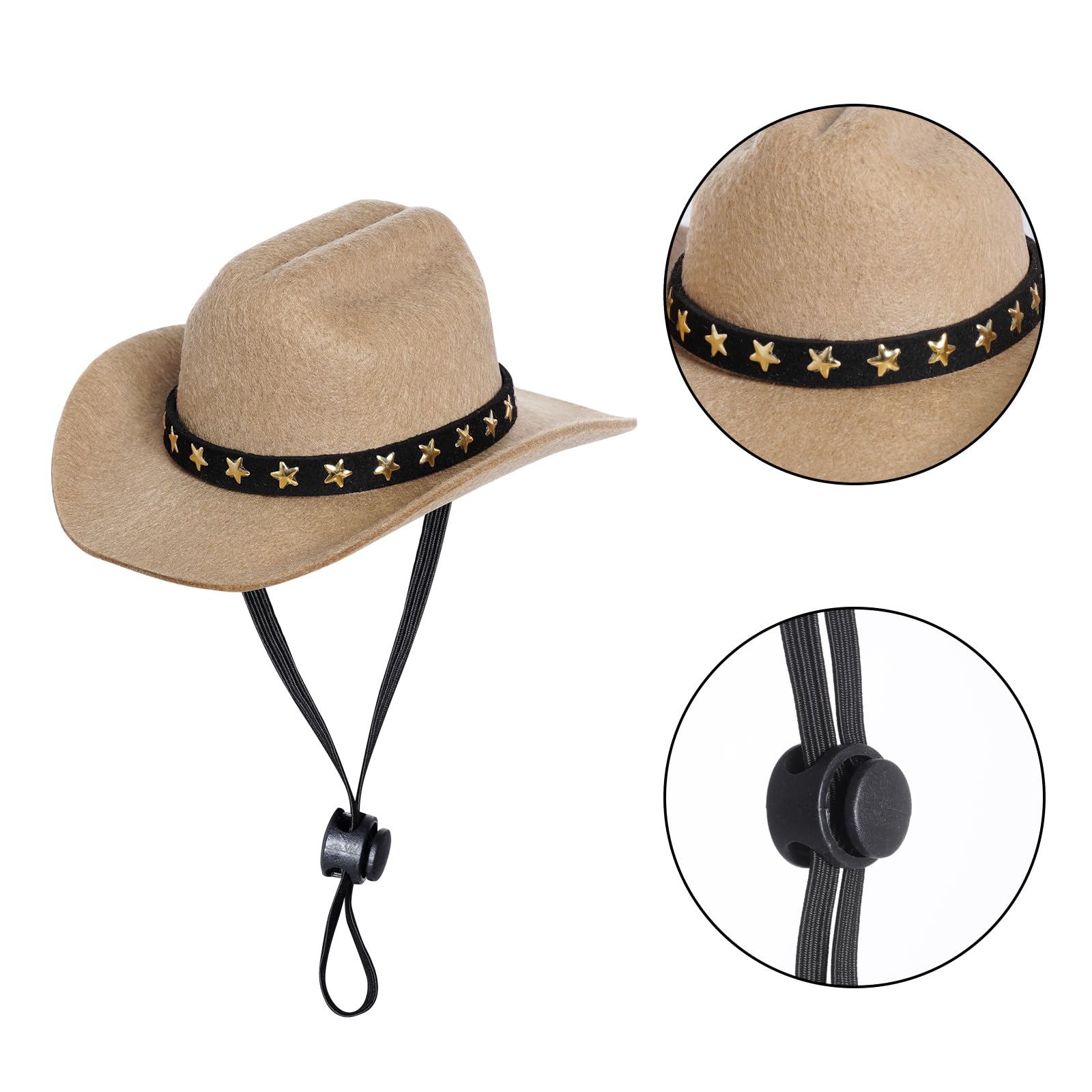 Choyaxo Halloween Costumes For Dogs Cat Pet Cowboy Costume Cowboy Hat With Bandana Set For Halloween, Christmas, Holiday, Party, Cosplay (Khaki, Small)