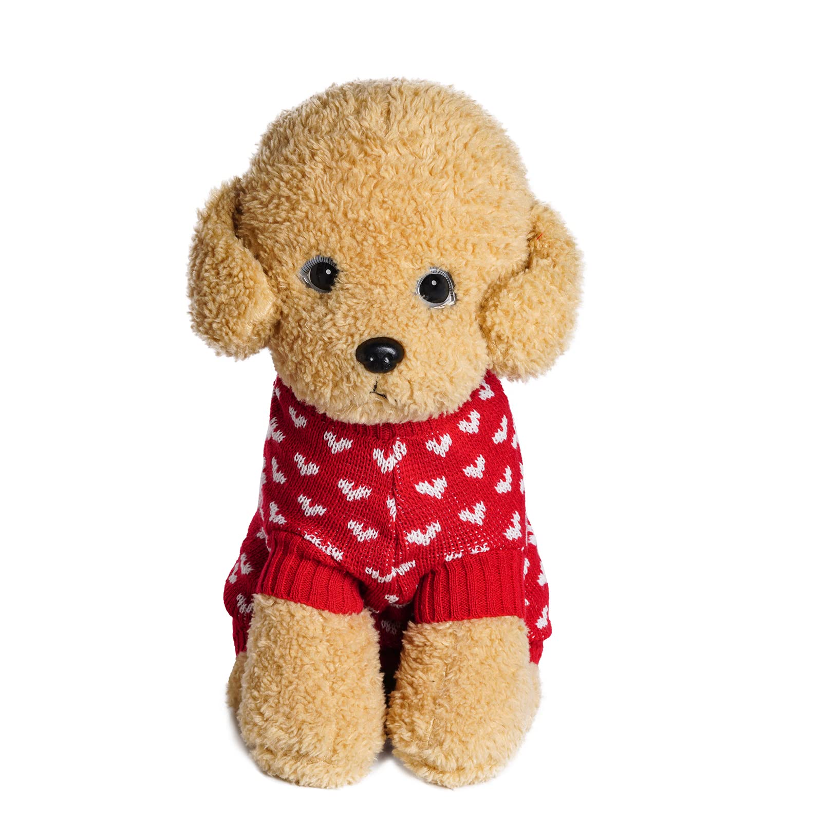 Dxhycc Dog Knitted Sweater Dog Heart Sweater Puppy Sweater Warm Soft Pet Holiday Clothes For Medium Cats And Dogs (Red, M)