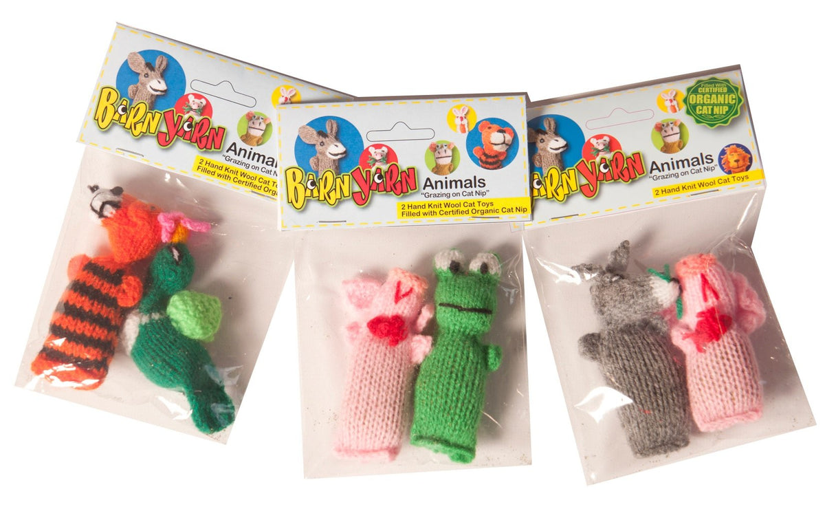 Chilly Dog 2-Pack Barn Yarn Animal Catnip Toy, Model: 1002, Variety Pack Of 2 As Shown In Image.