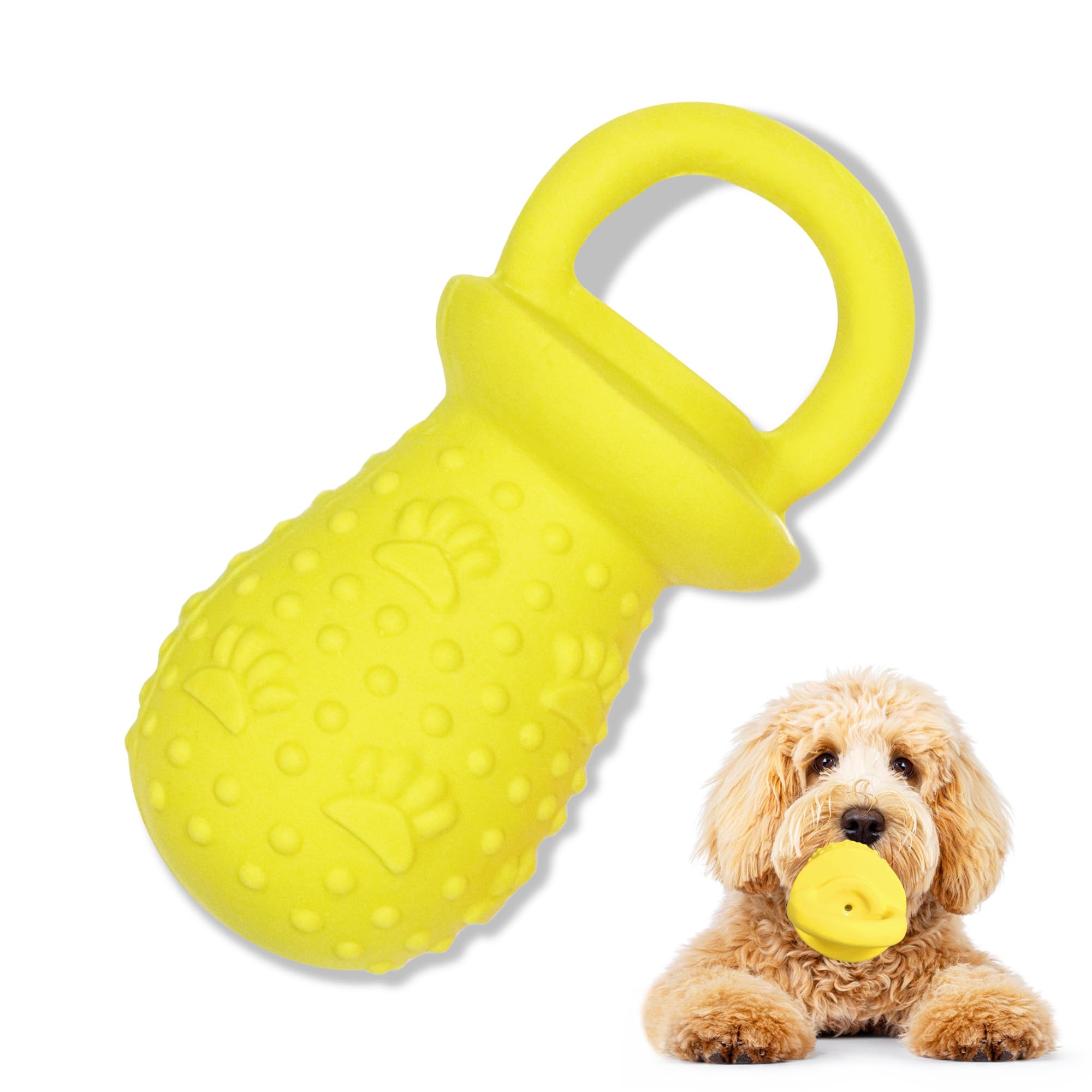 Llspet Latex Chew Dog Toys, Novelty Squeaky Pacifier Dog Toys, 5.2'' Durable Pacifier Dog Chew Toys For Small And Medium Dogs(Ye